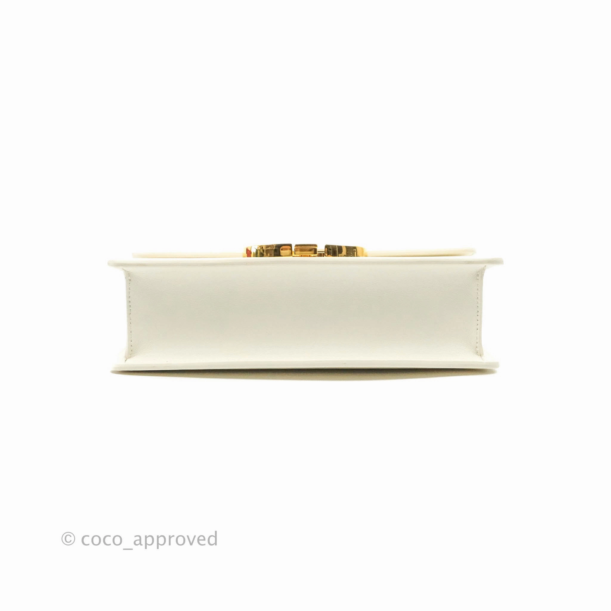 Christian Dior 30 Montaigne Bag White Calfskin Gold Hardware