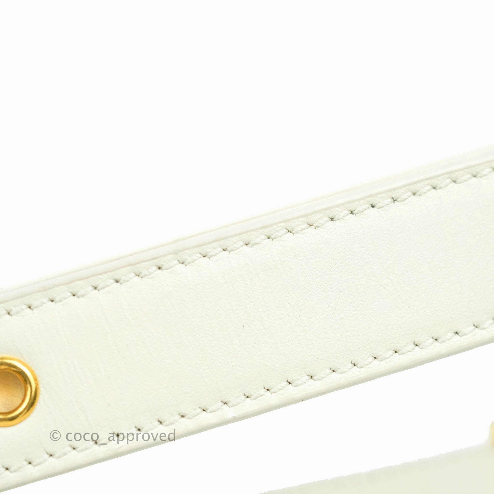 Christian Dior 30 Montaigne Bag White Calfskin Gold Hardware