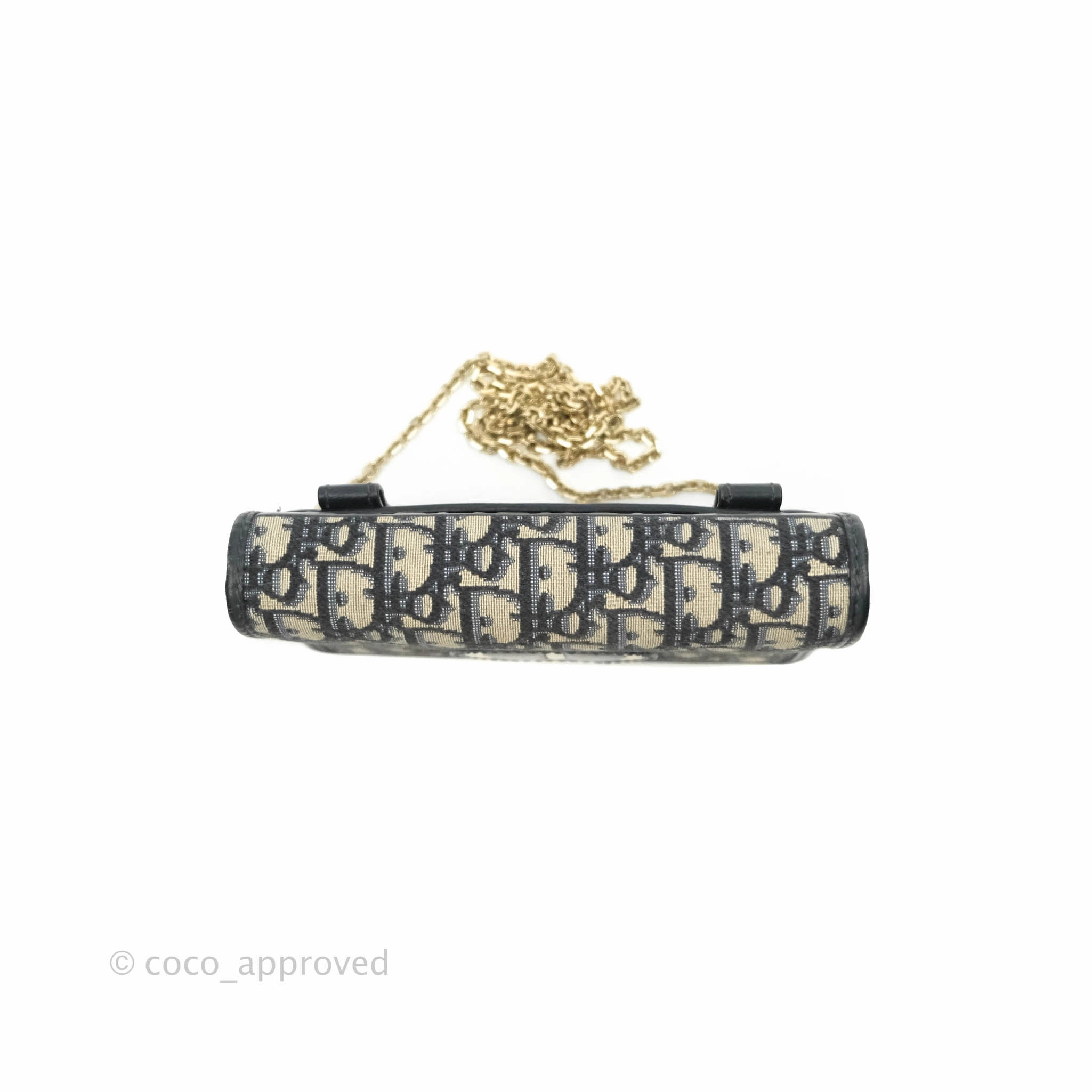 Christian Dior 30 Montaigne Blue Oblique Jacquard 2-in-1 Pouch