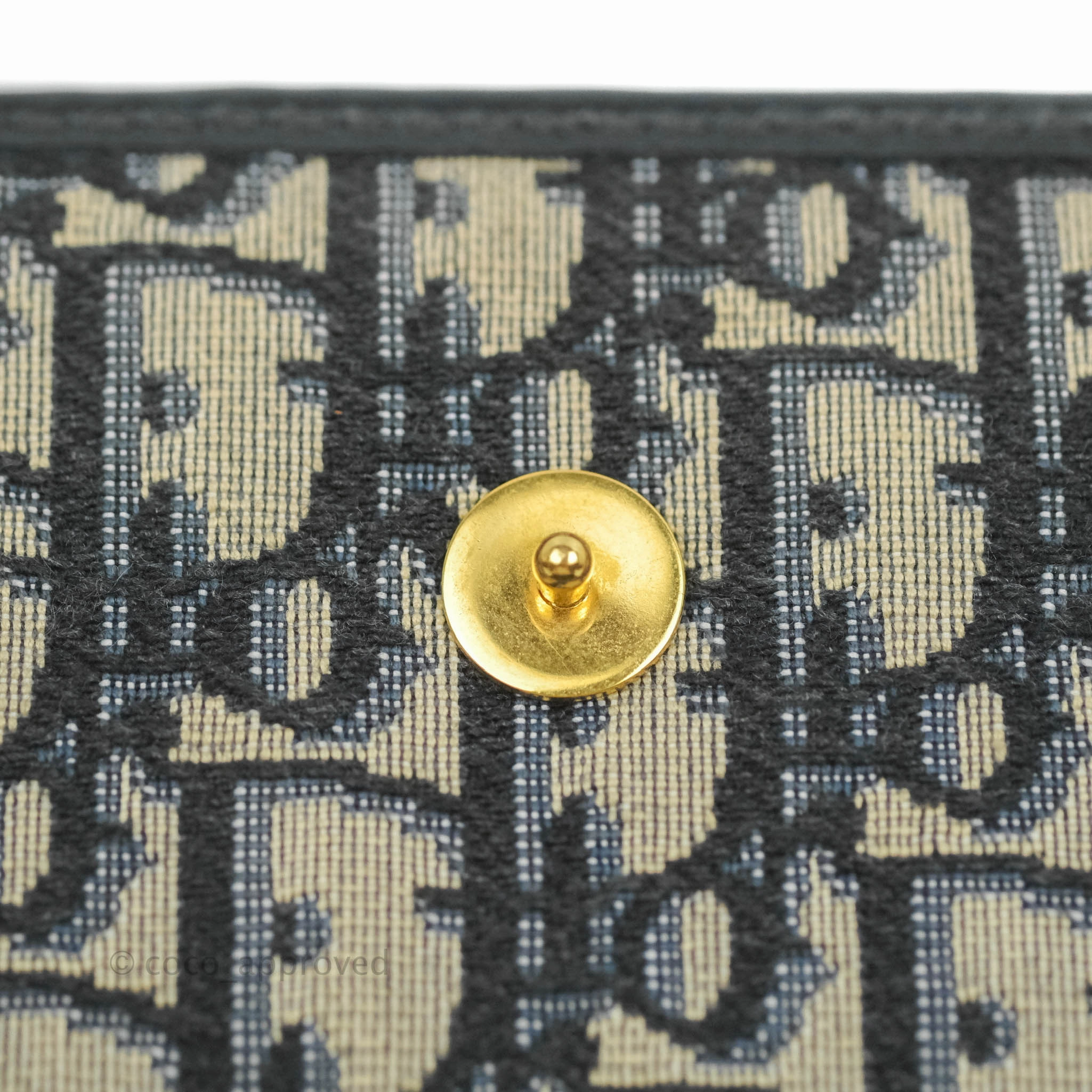 Christian Dior 30 Montaigne Blue Oblique Jacquard 2-in-1 Pouch
