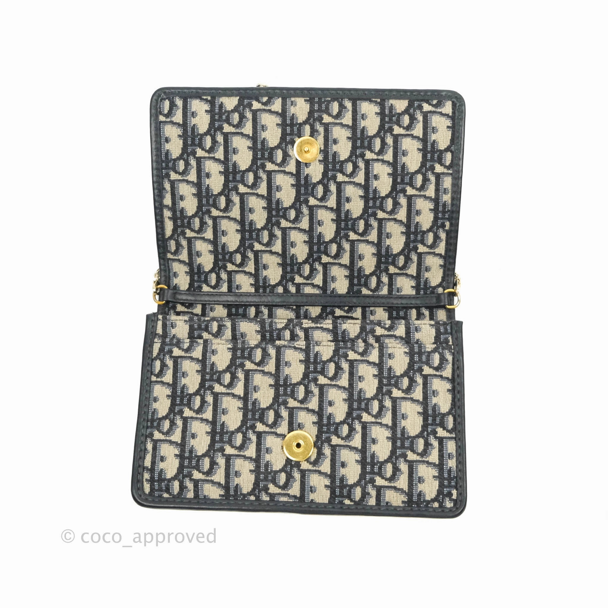 Christian Dior 30 Montaigne Blue Oblique Jacquard 2-in-1 Pouch