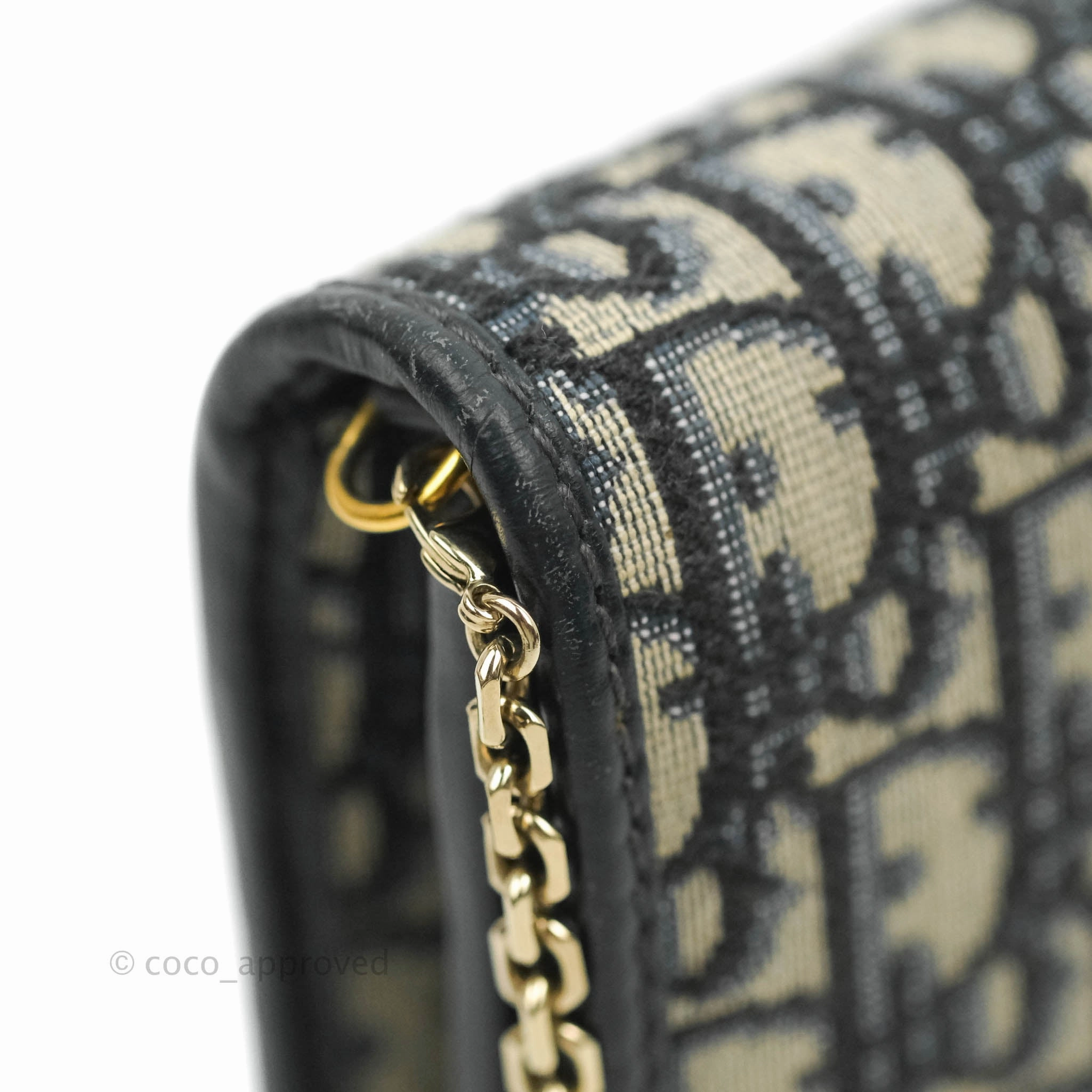 Christian Dior 30 Montaigne Blue Oblique Jacquard 2-in-1 Pouch