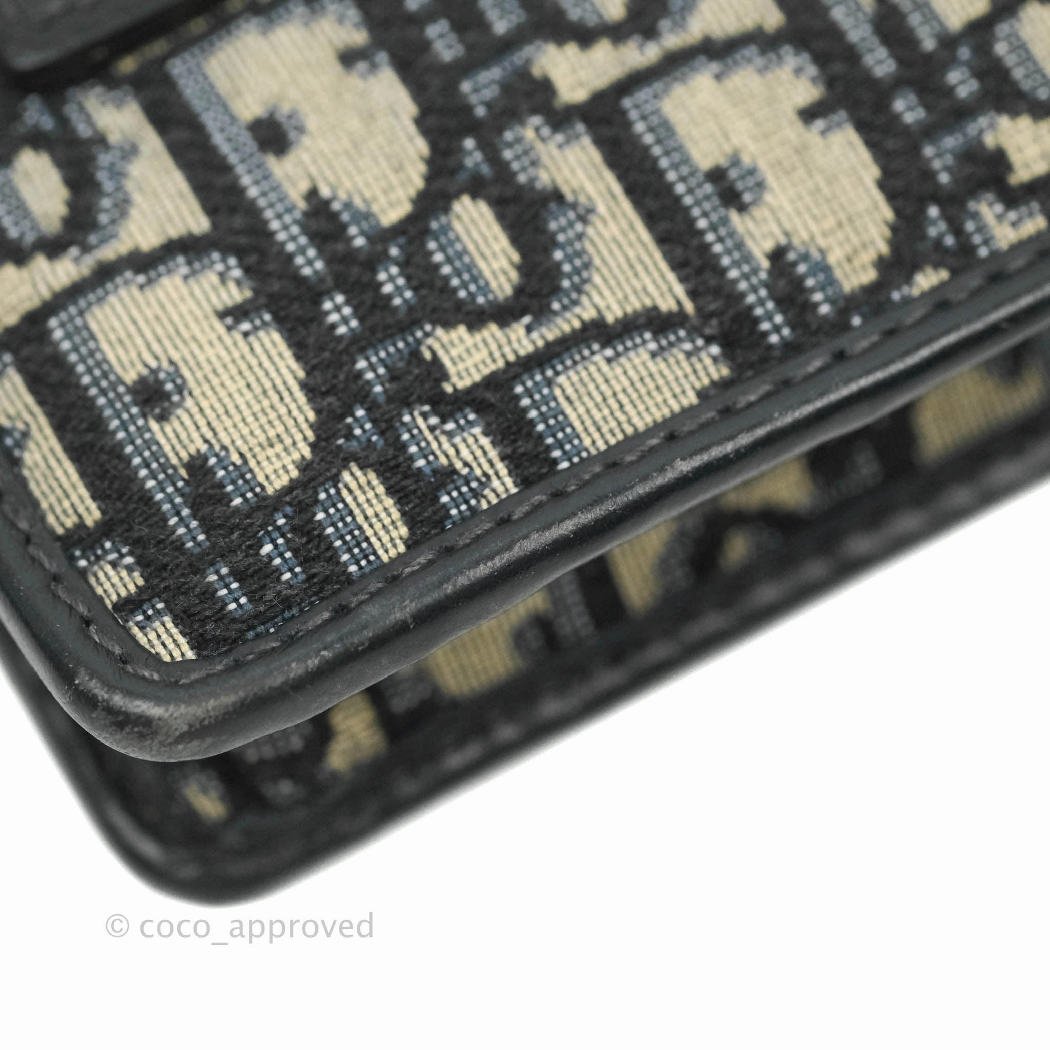 Christian Dior 30 Montaigne Blue Oblique Jacquard 2-in-1 Pouch
