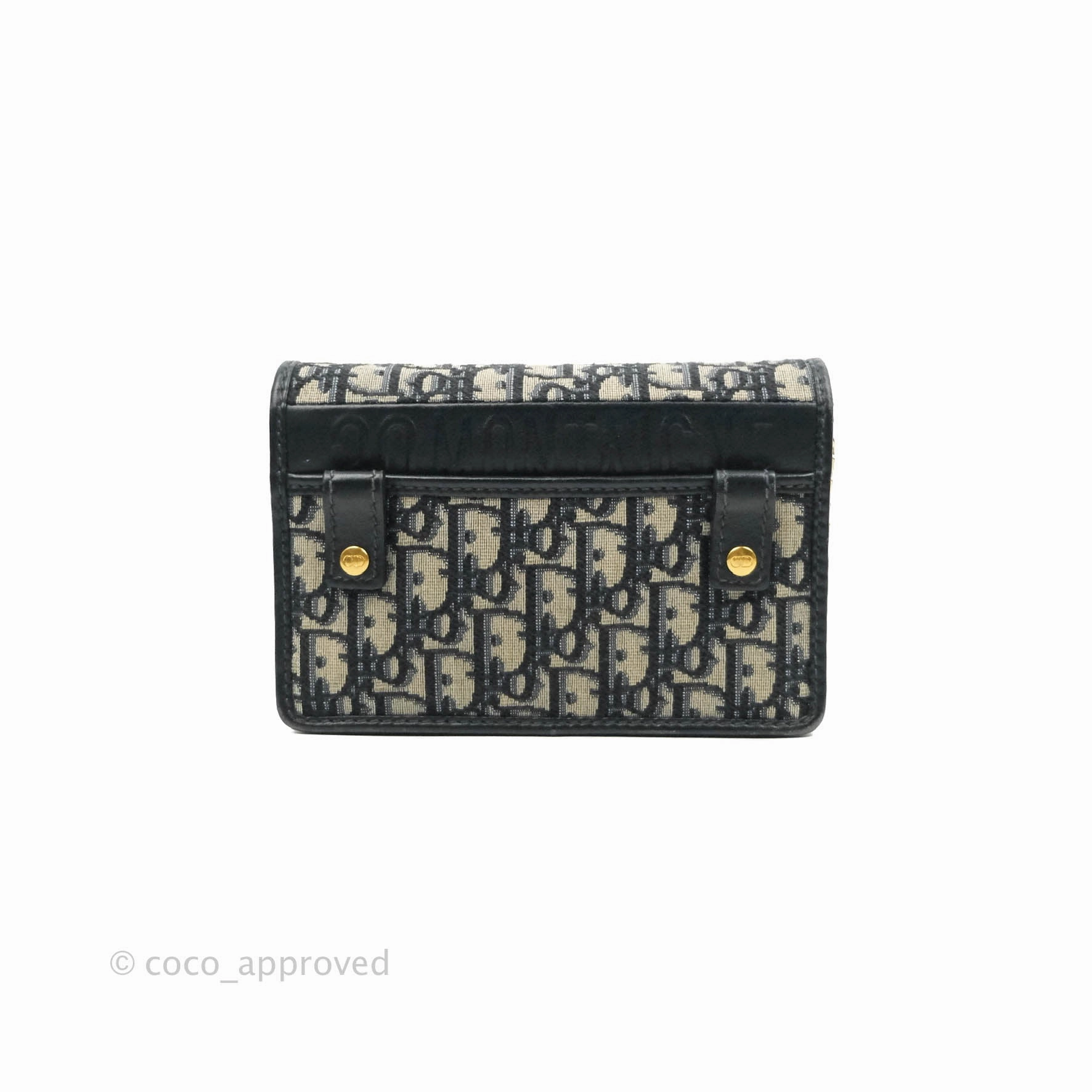 Christian Dior 30 Montaigne Blue Oblique Jacquard 2-in-1 Pouch