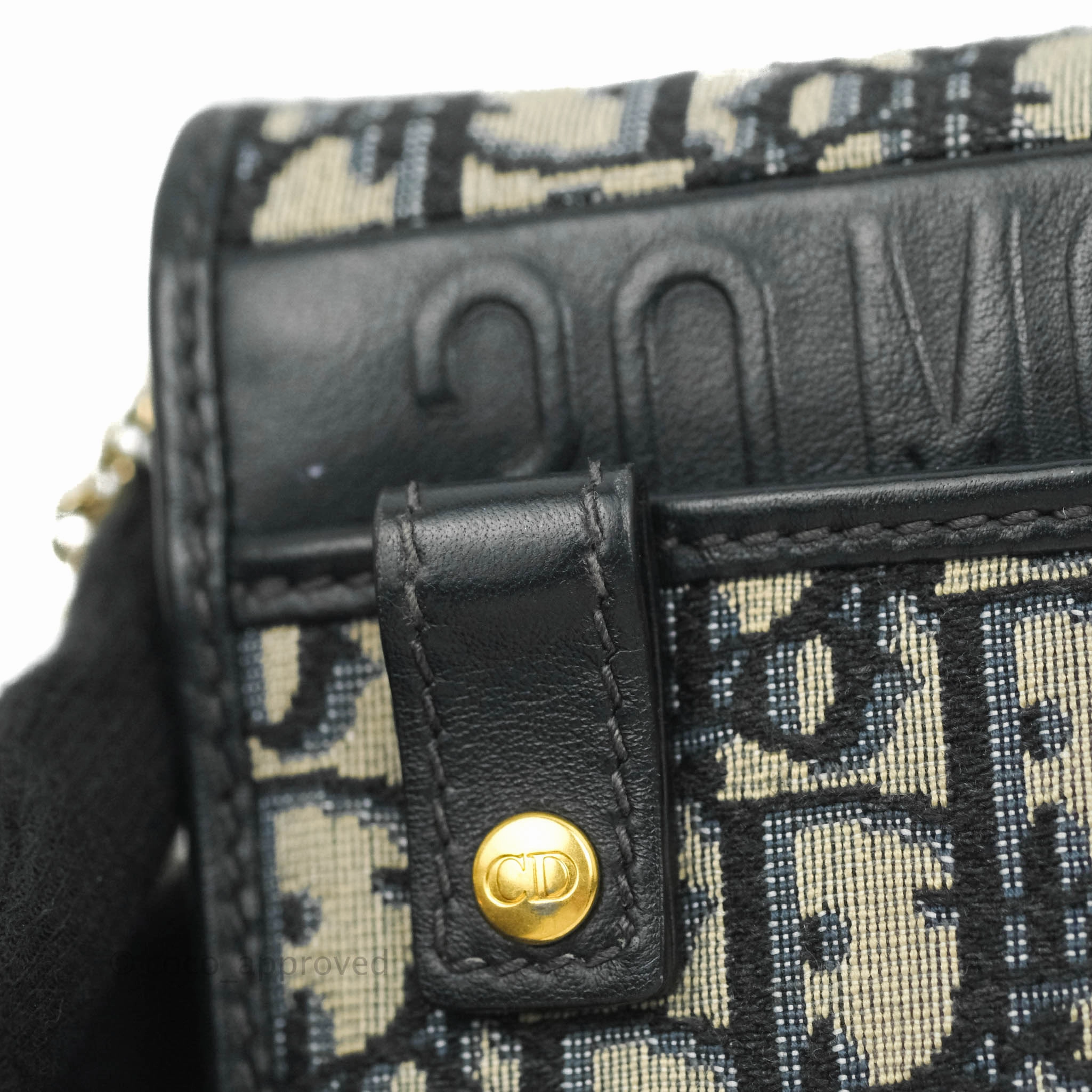 Christian Dior 30 Montaigne Blue Oblique Jacquard 2-in-1 Pouch