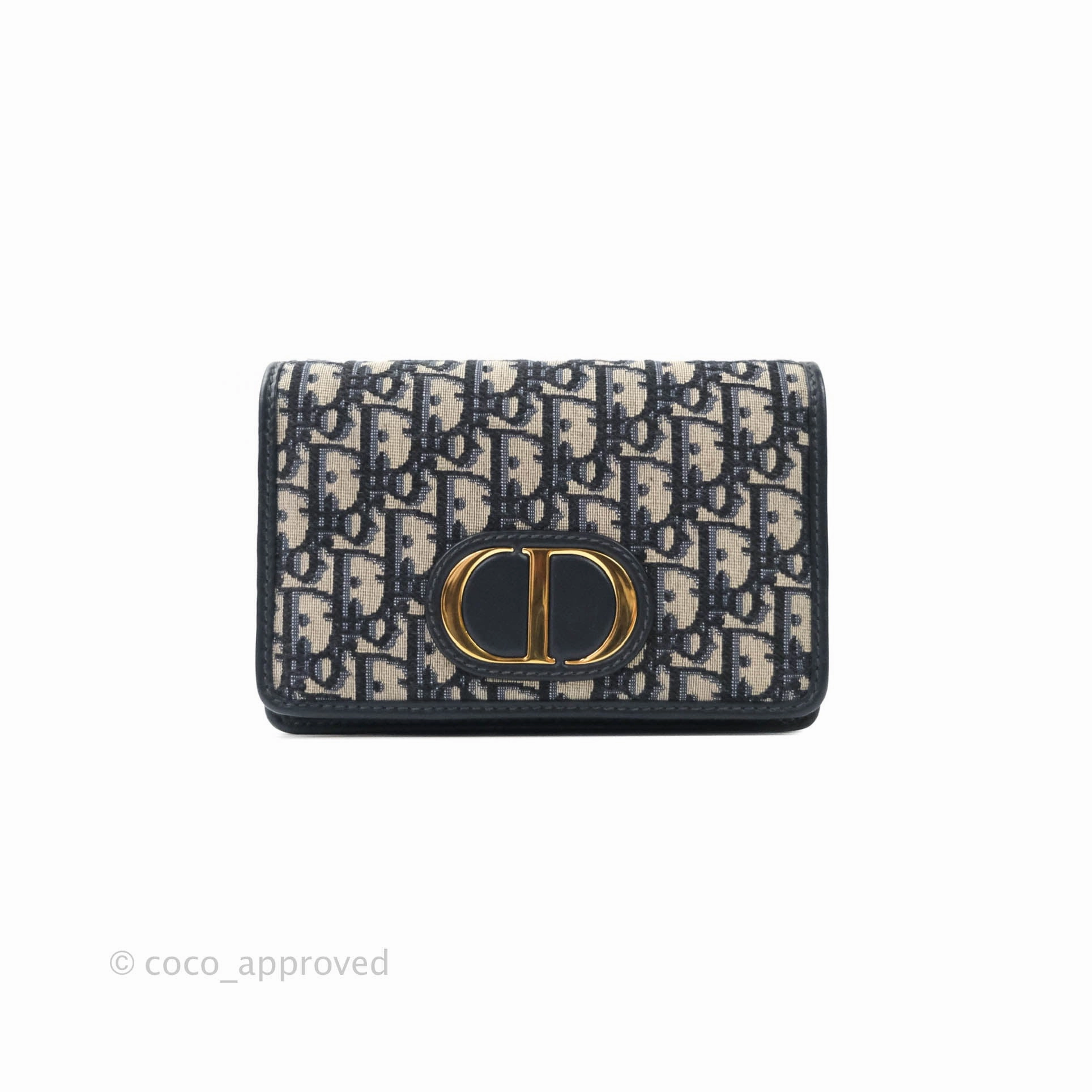 Christian Dior 30 Montaigne Blue Oblique Jacquard 2-in-1 Pouch