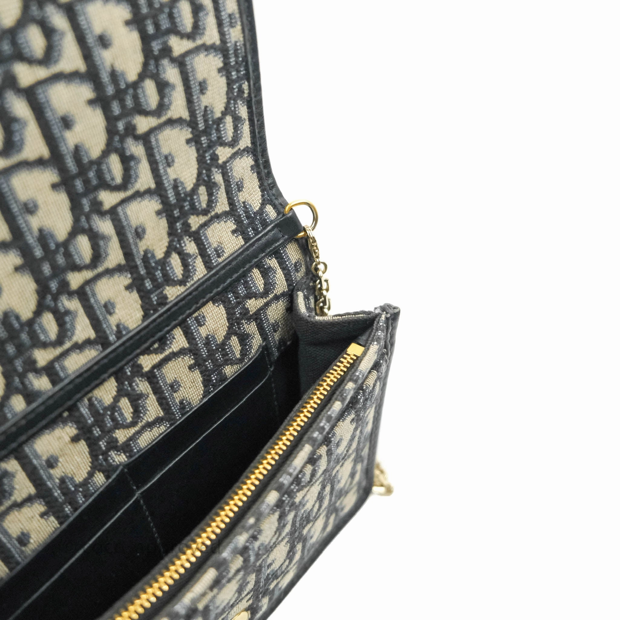 Christian Dior 30 Montaigne Blue Oblique Jacquard 2-in-1 Pouch