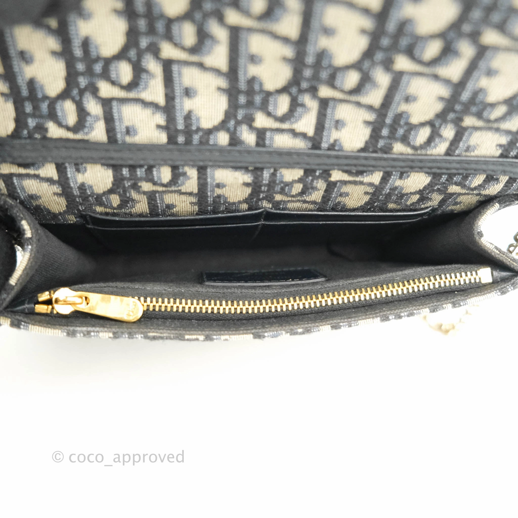 Christian Dior 30 Montaigne Blue Oblique Jacquard 2-in-1 Pouch