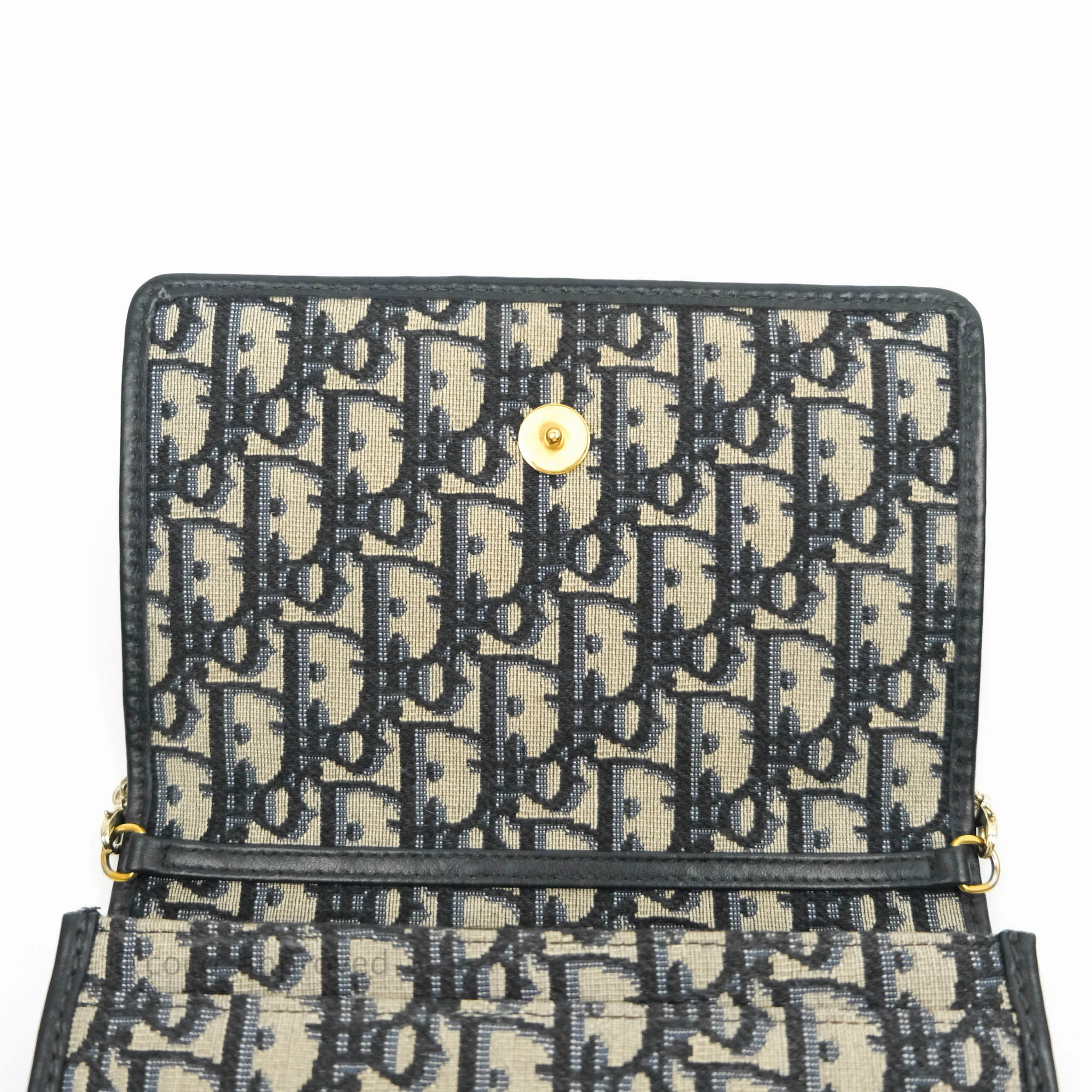 Christian Dior 30 Montaigne Blue Oblique Jacquard 2-in-1 Pouch