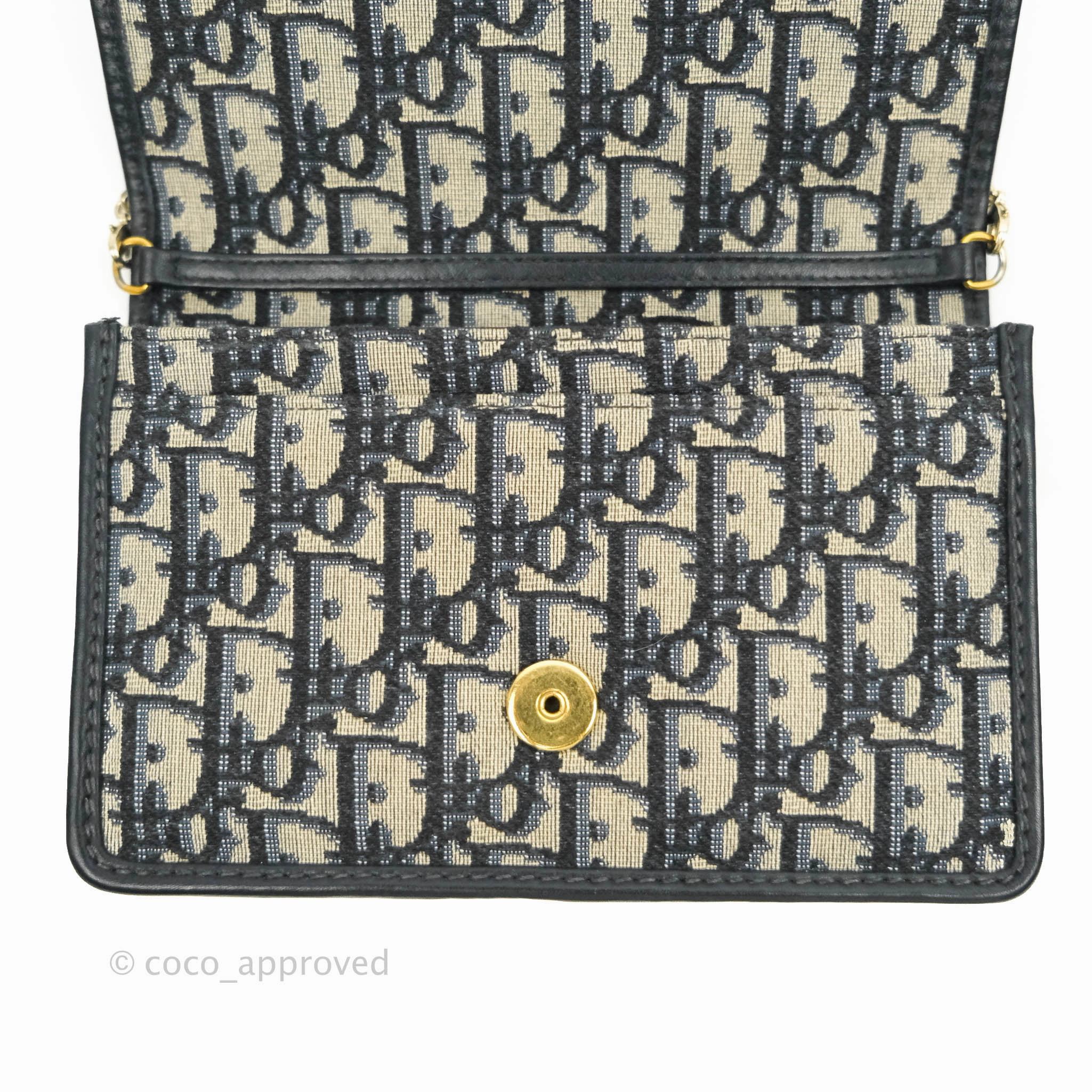 Christian Dior 30 Montaigne Blue Oblique Jacquard 2-in-1 Pouch