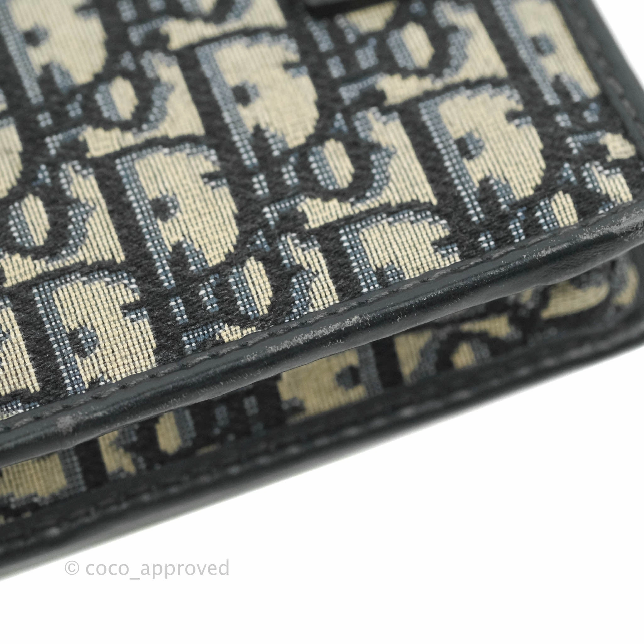Christian Dior 30 Montaigne Blue Oblique Jacquard 2-in-1 Pouch