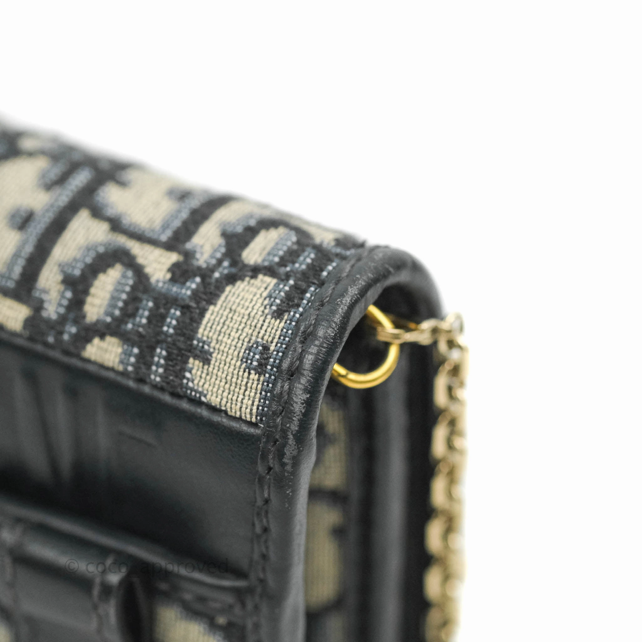Christian Dior 30 Montaigne Blue Oblique Jacquard 2-in-1 Pouch
