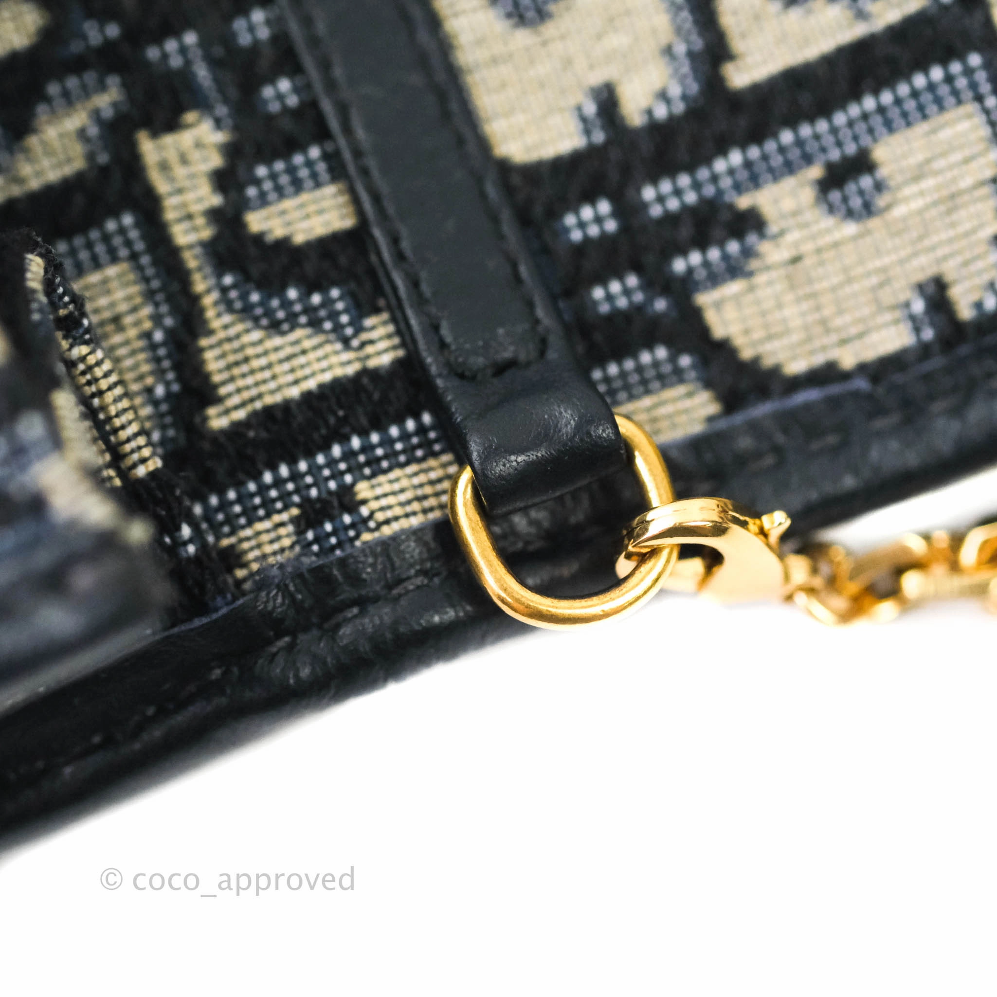 Christian Dior 30 Montaigne Blue Oblique Jacquard 2-in-1 Pouch