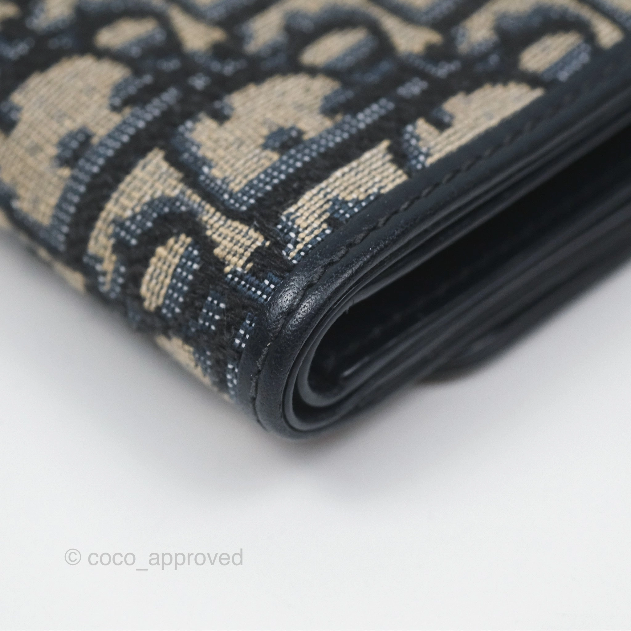 Christian Dior 30 Montaigne Blue Oblique Jacquard Wallet