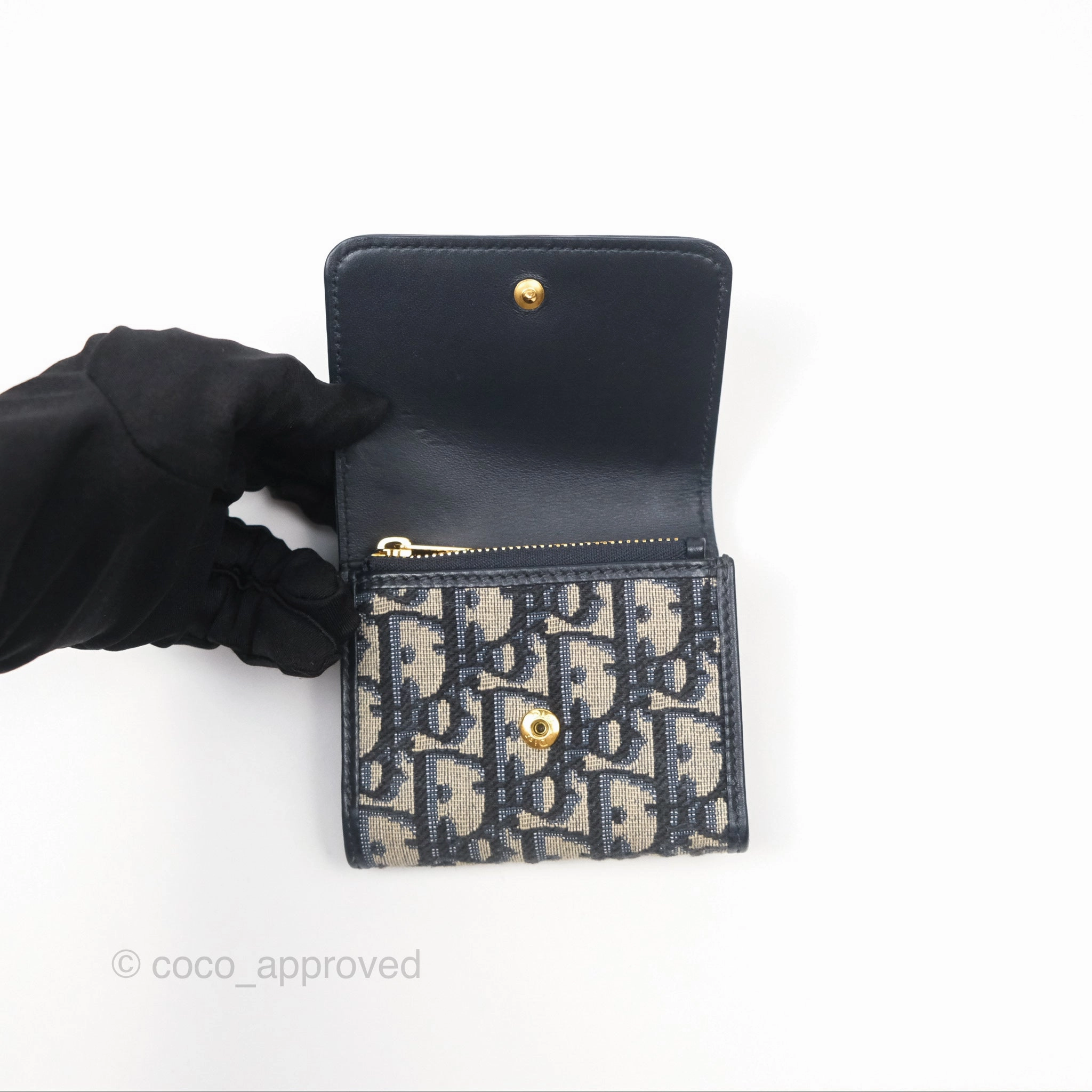 Christian Dior 30 Montaigne Blue Oblique Jacquard Wallet