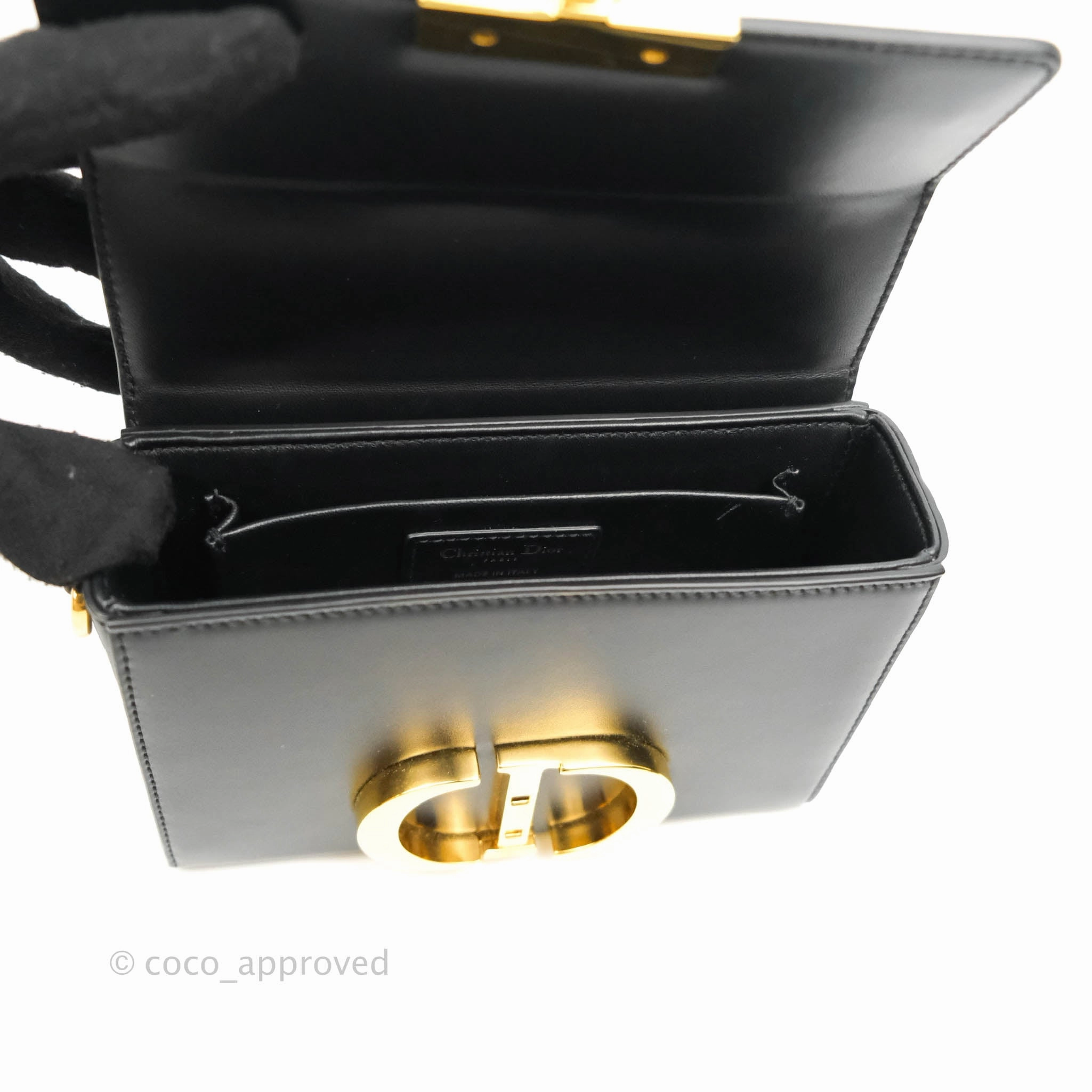 Christian Dior 30 Montaigne Box Bag Black Calfskin Gold Hardware