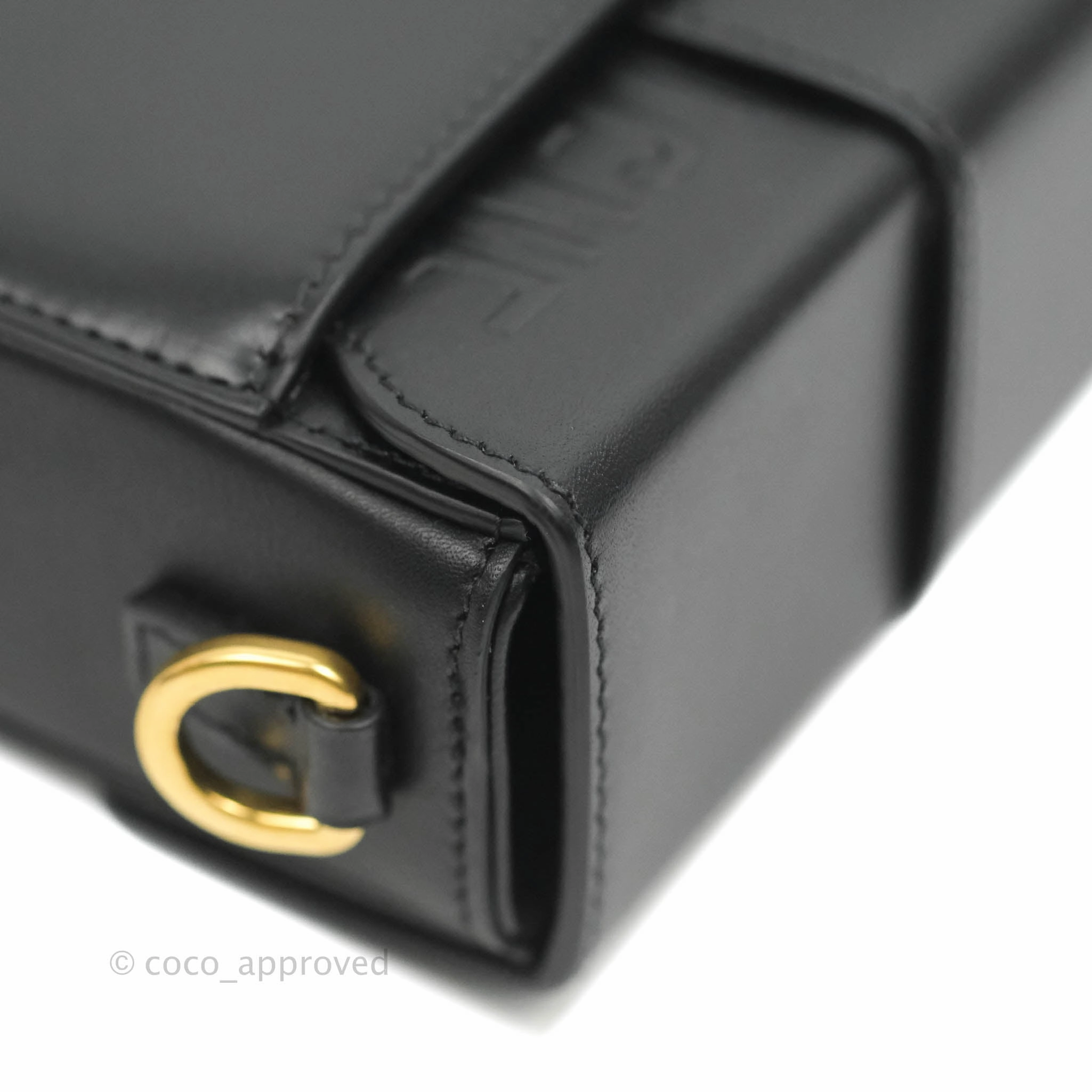 Christian Dior 30 Montaigne Box Bag Black Calfskin Gold Hardware