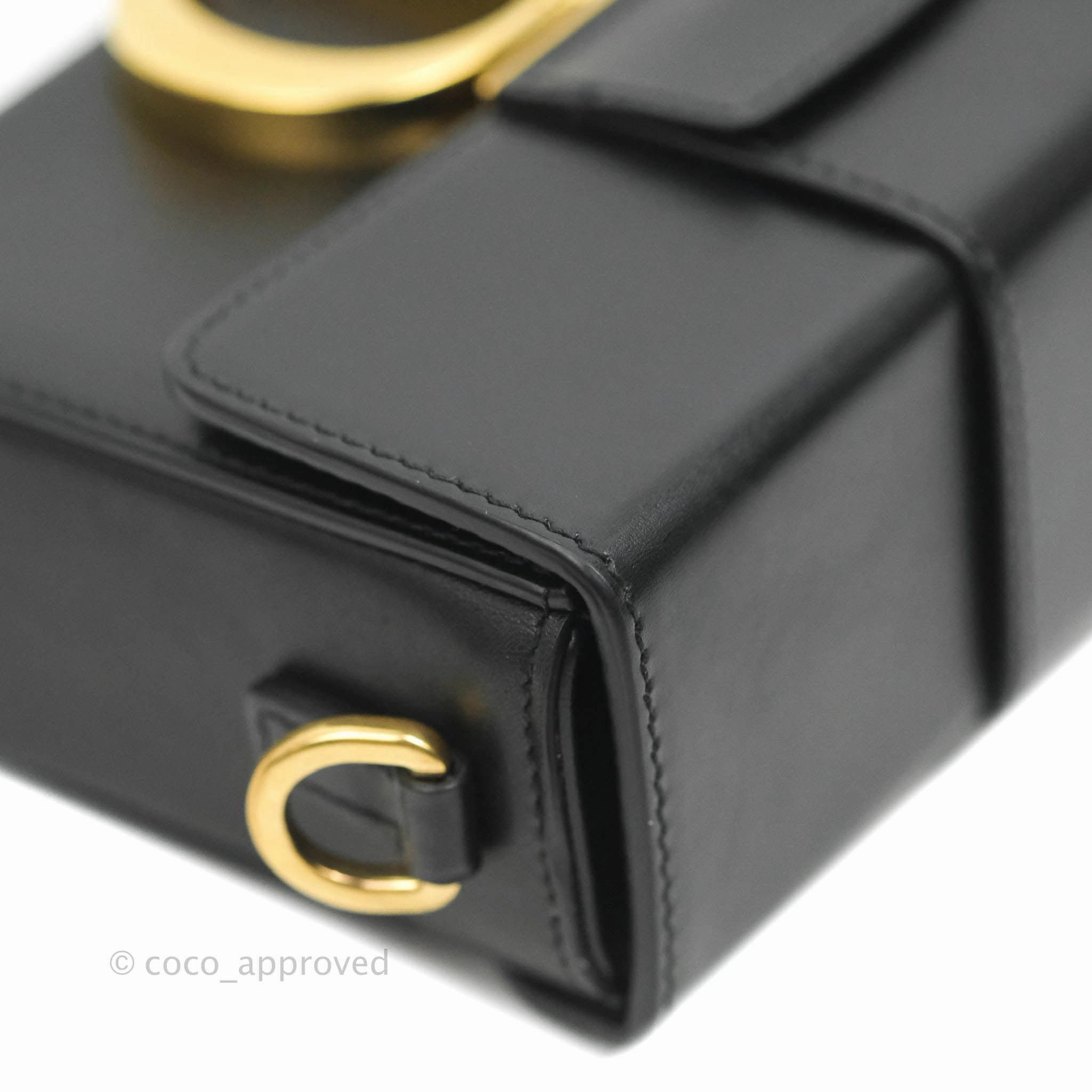 Christian Dior 30 Montaigne Box Bag Black Calfskin Gold Hardware