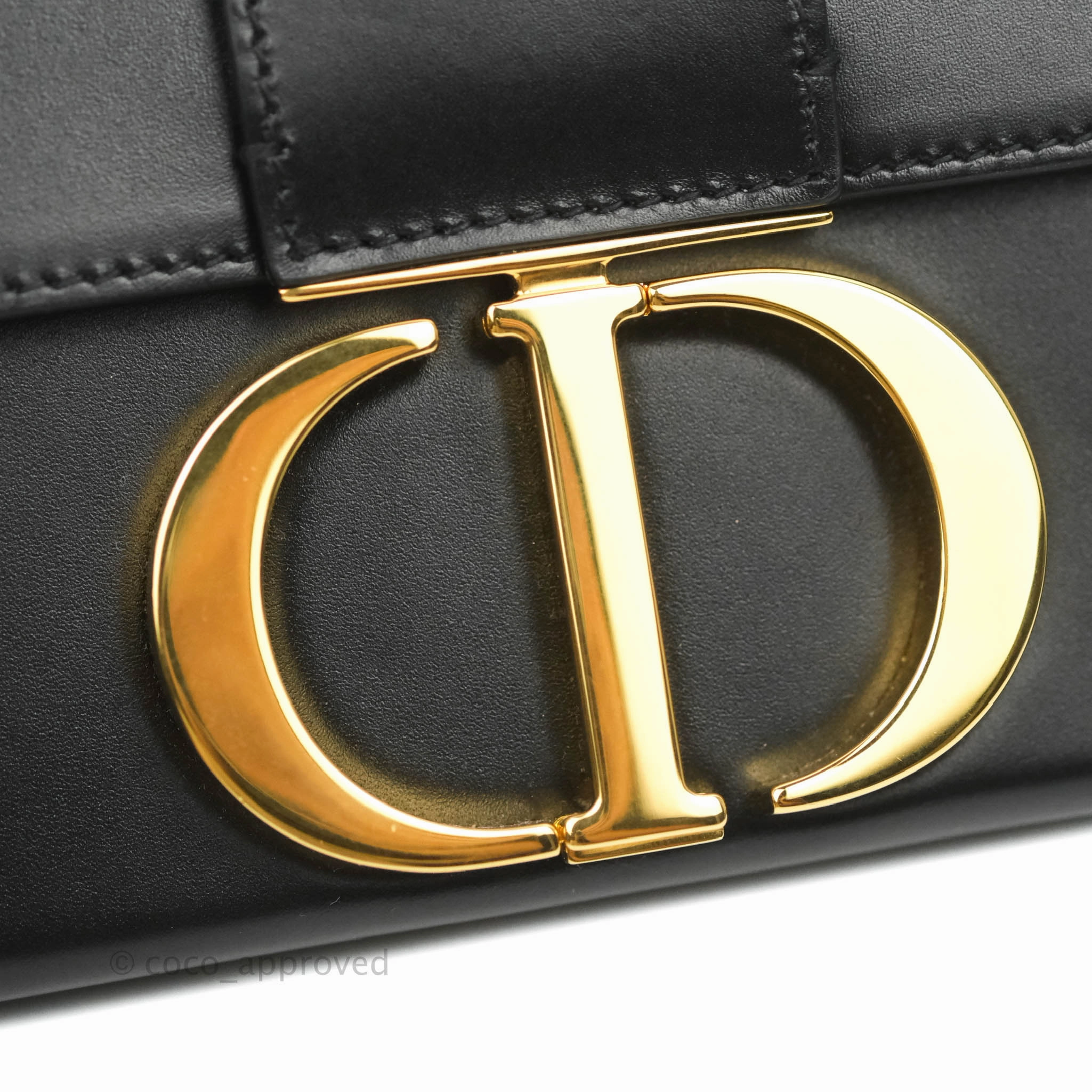Christian Dior 30 Montaigne Box Bag Black Calfskin Gold Hardware