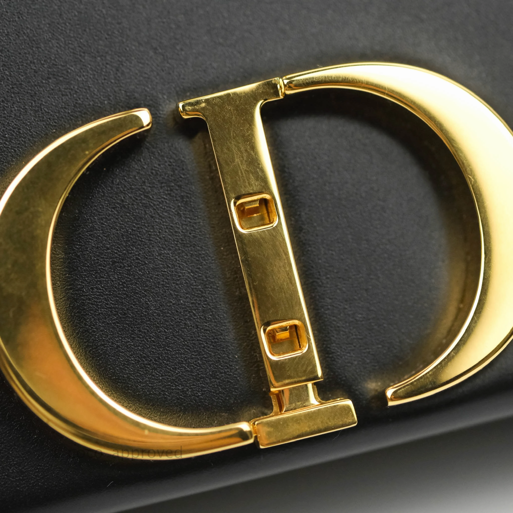 Christian Dior 30 Montaigne Box Bag Black Calfskin Gold Hardware