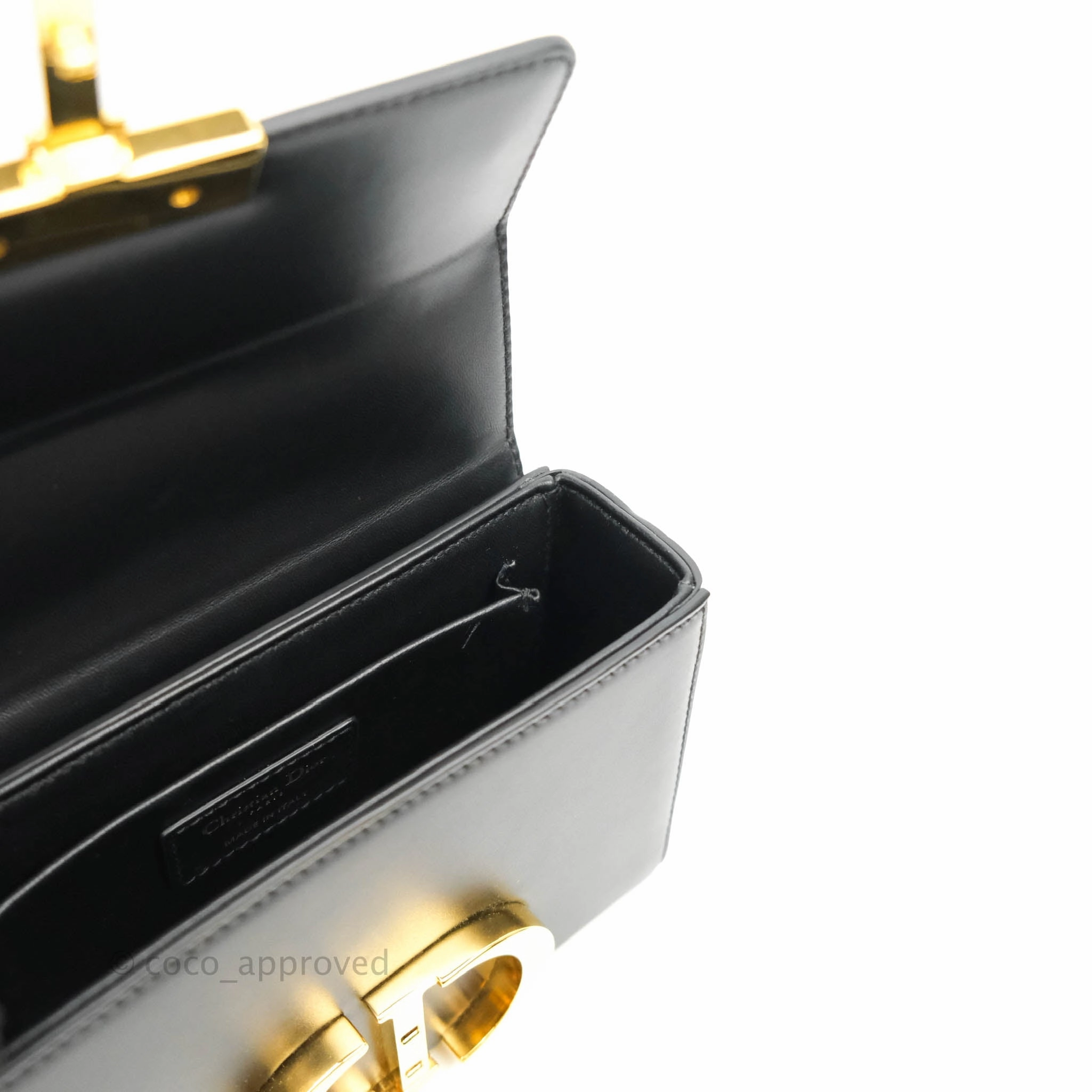 Christian Dior 30 Montaigne Box Bag Black Calfskin Gold Hardware