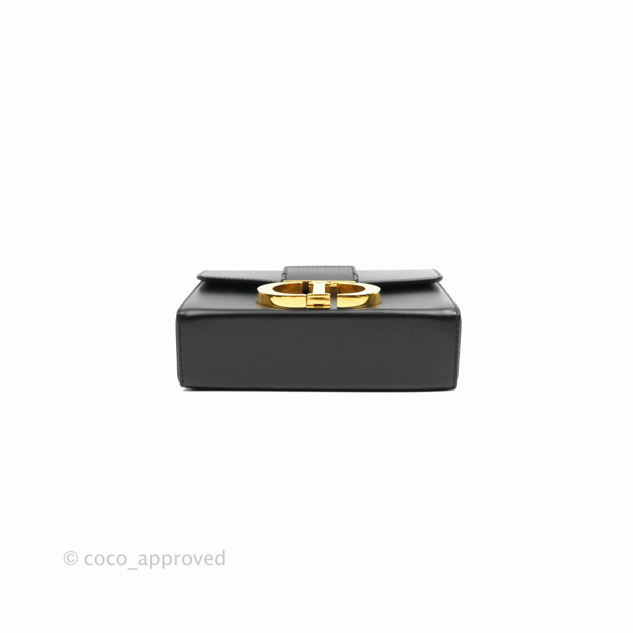 Christian Dior 30 Montaigne Box Bag Black Calfskin Gold Hardware
