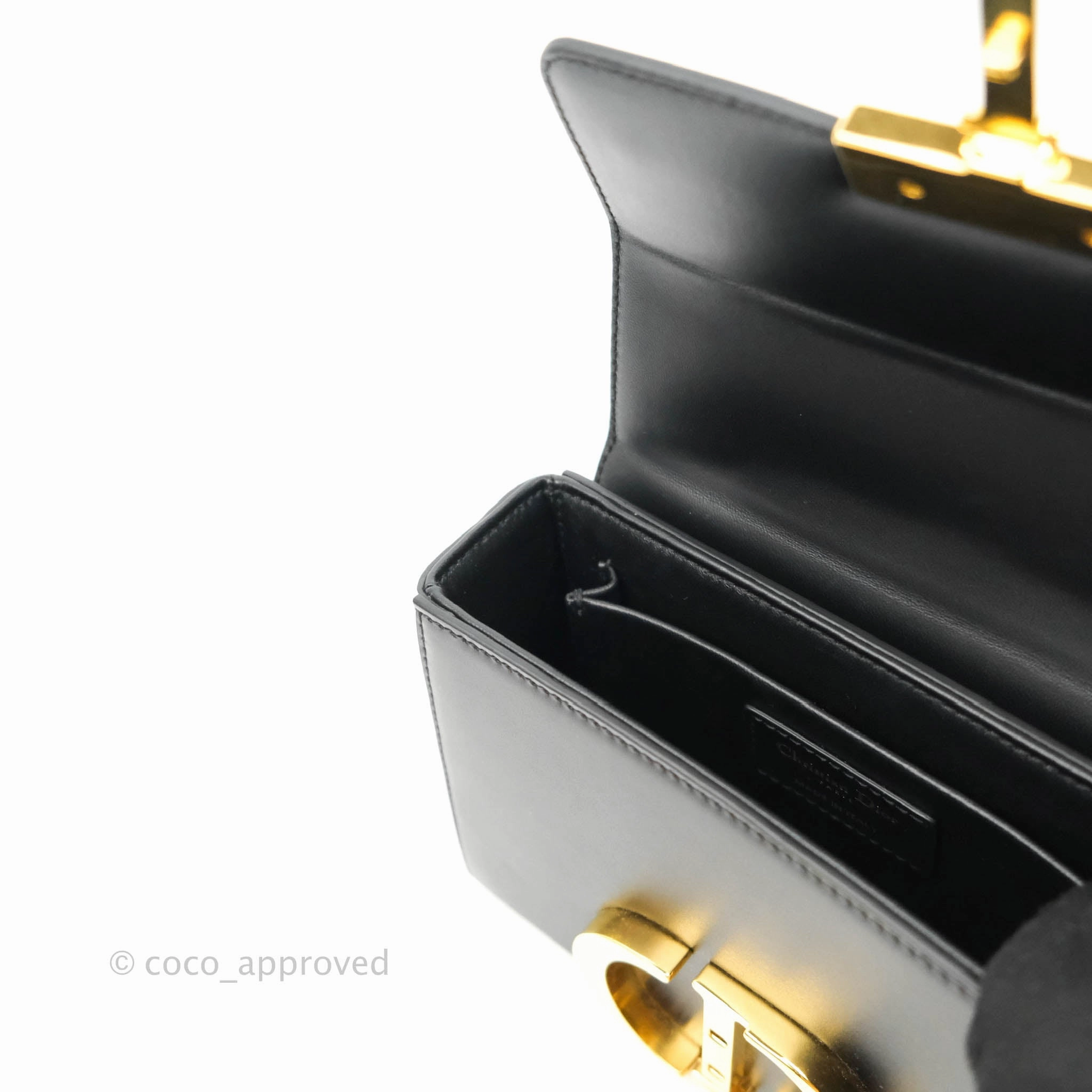 Christian Dior 30 Montaigne Box Bag Black Calfskin Gold Hardware