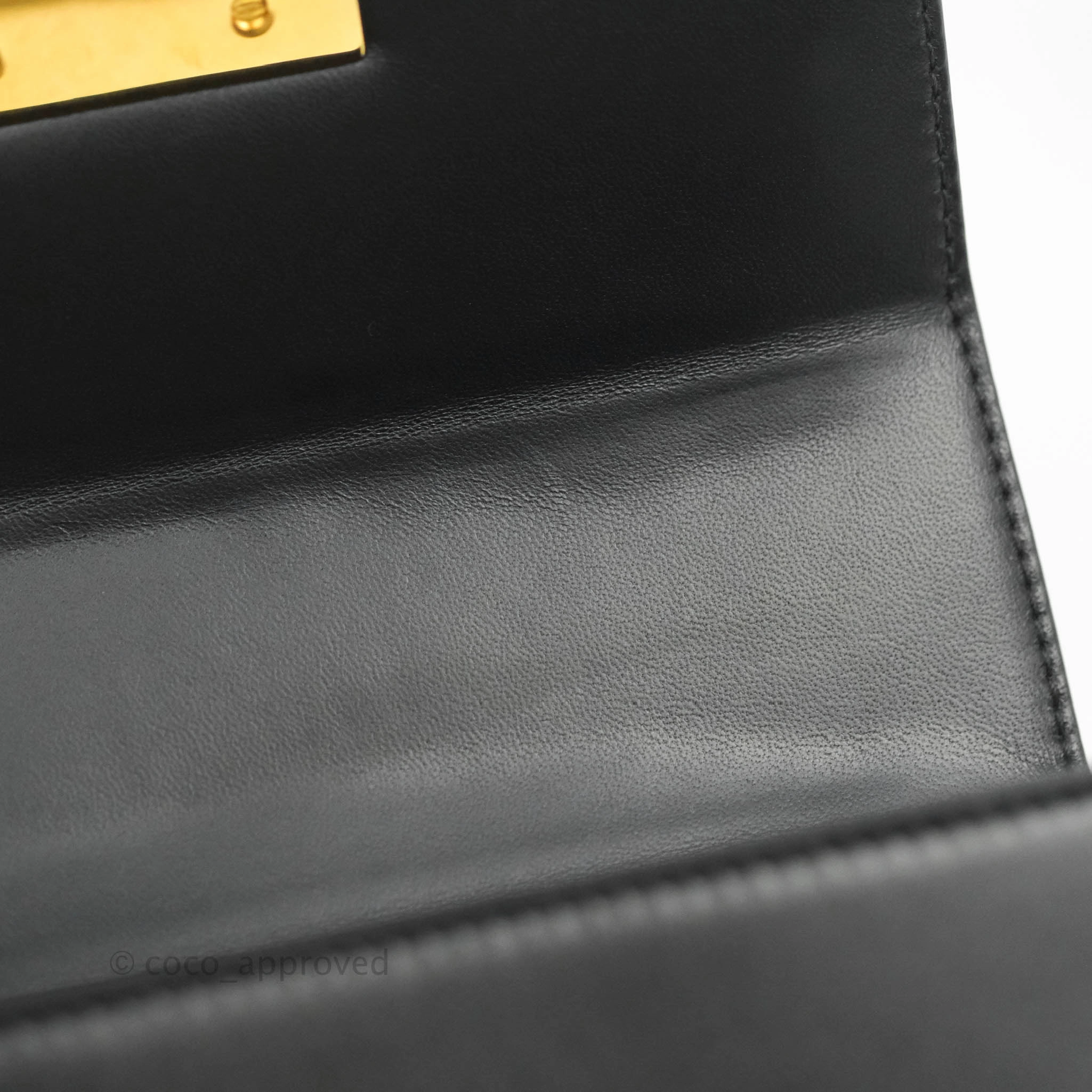 Christian Dior 30 Montaigne Box Bag Black Calfskin Gold Hardware