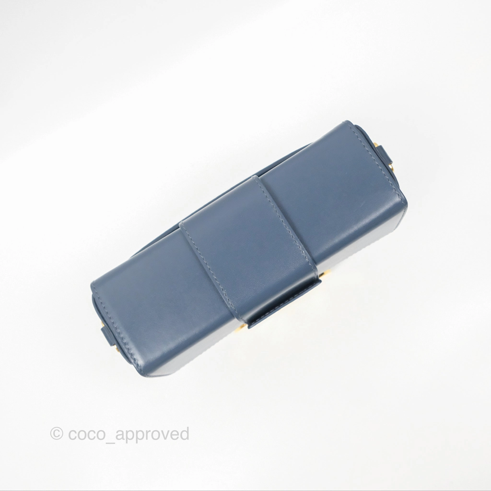 Christian Dior 30 Montaigne Box Bag Blue Calfskin
