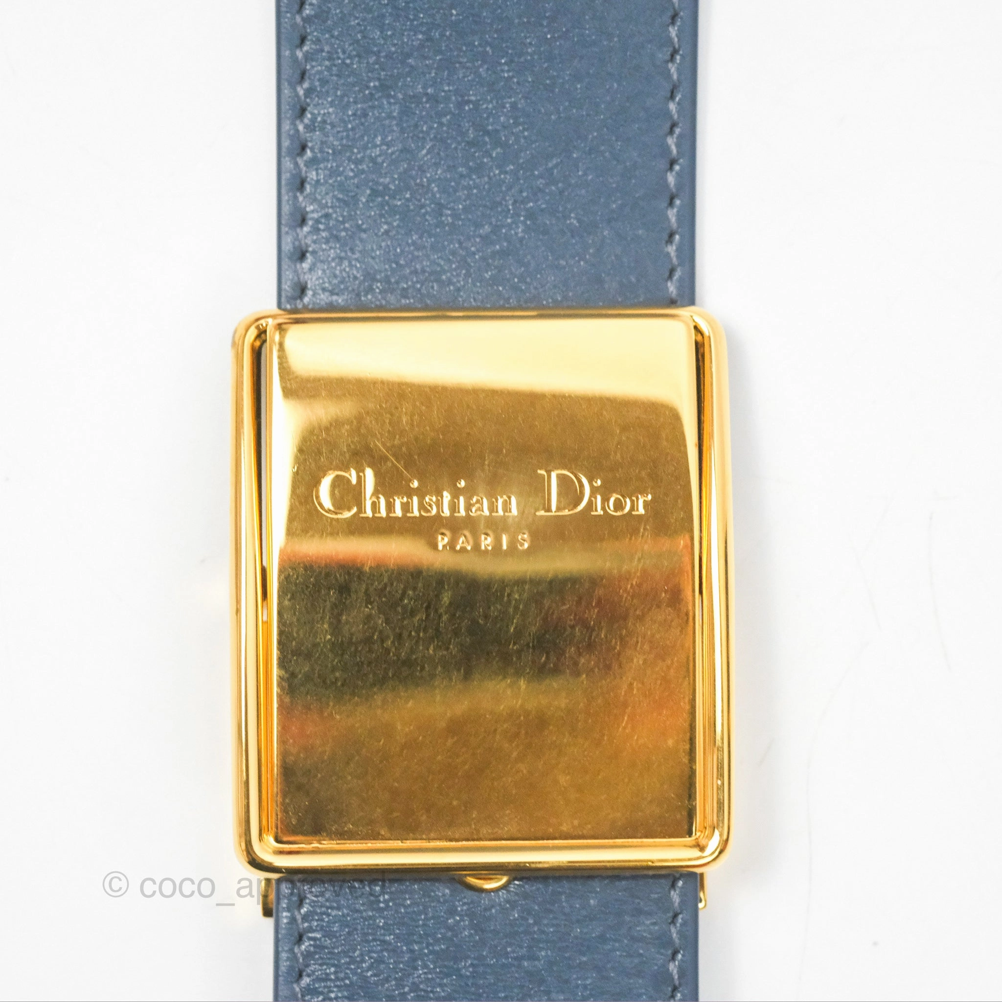 Christian Dior 30 Montaigne Box Bag Blue Calfskin