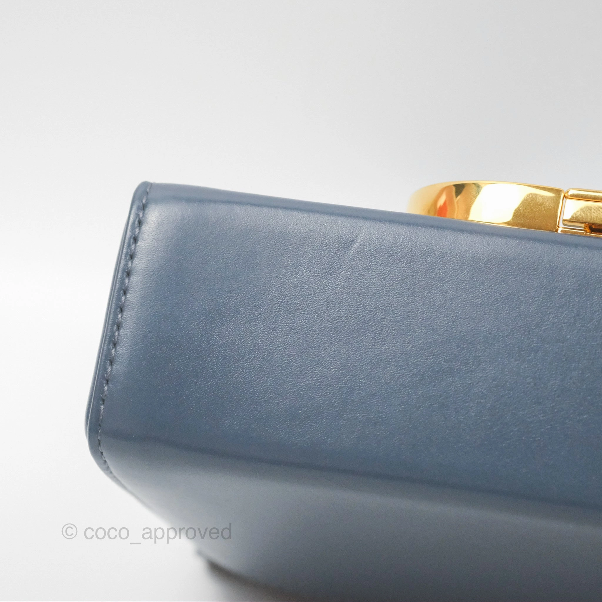 Christian Dior 30 Montaigne Box Bag Blue Calfskin