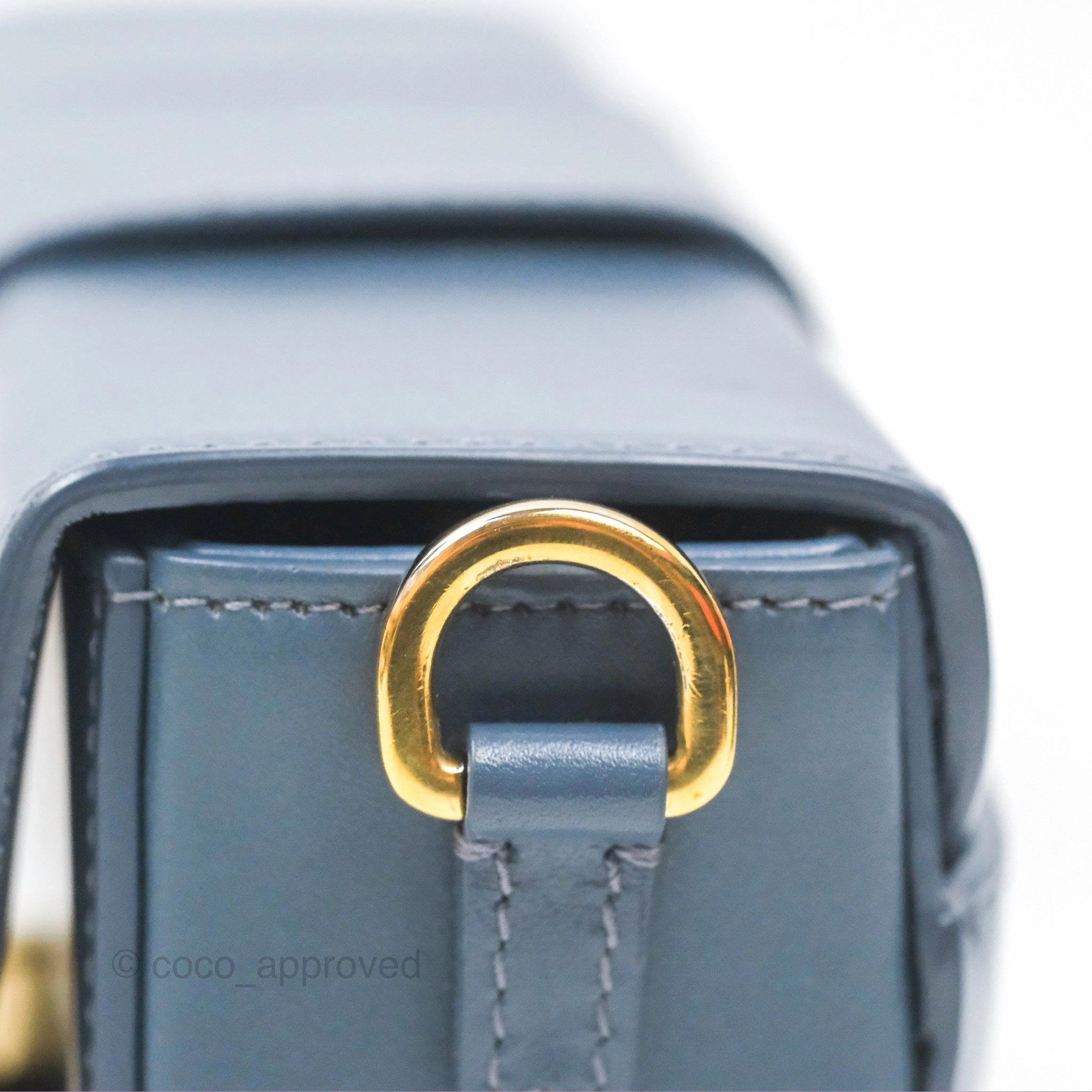Christian Dior 30 Montaigne Box Bag Blue Calfskin