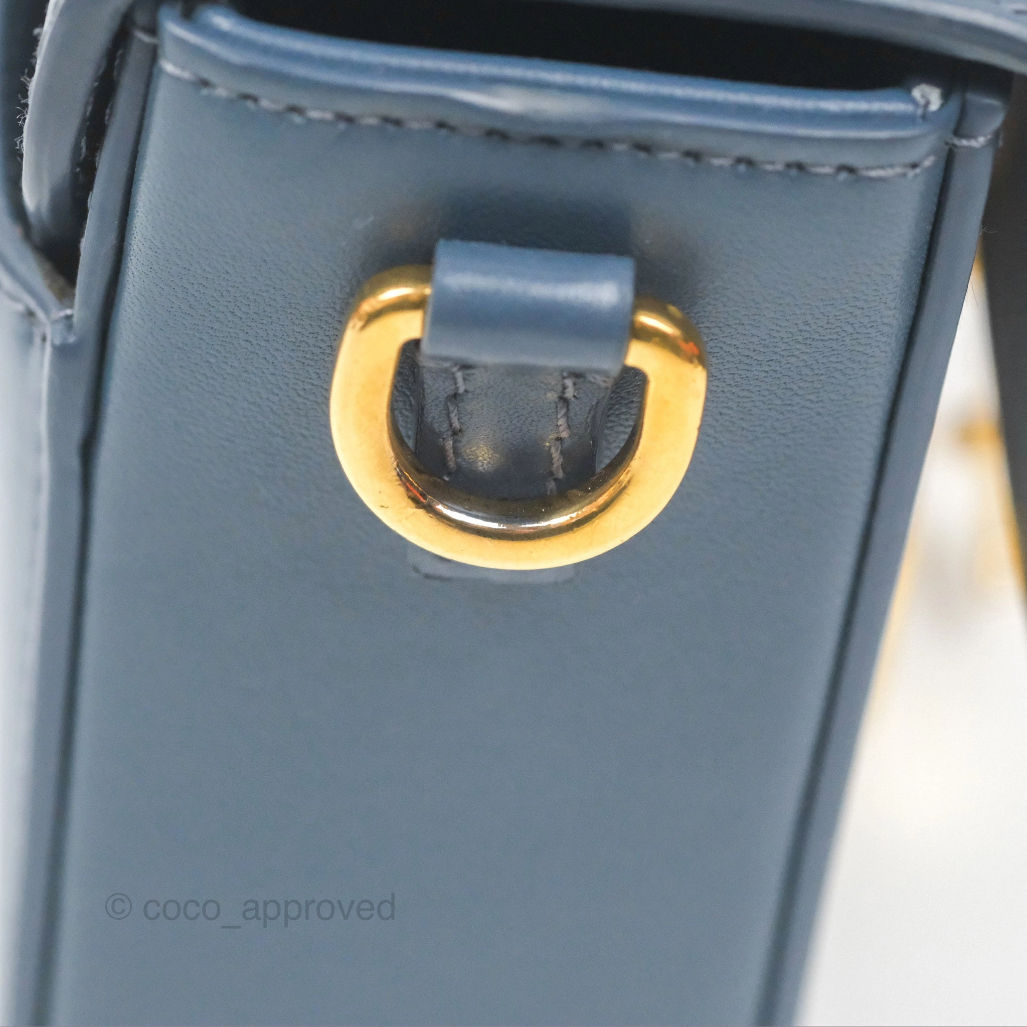 Christian Dior 30 Montaigne Box Bag Blue Calfskin