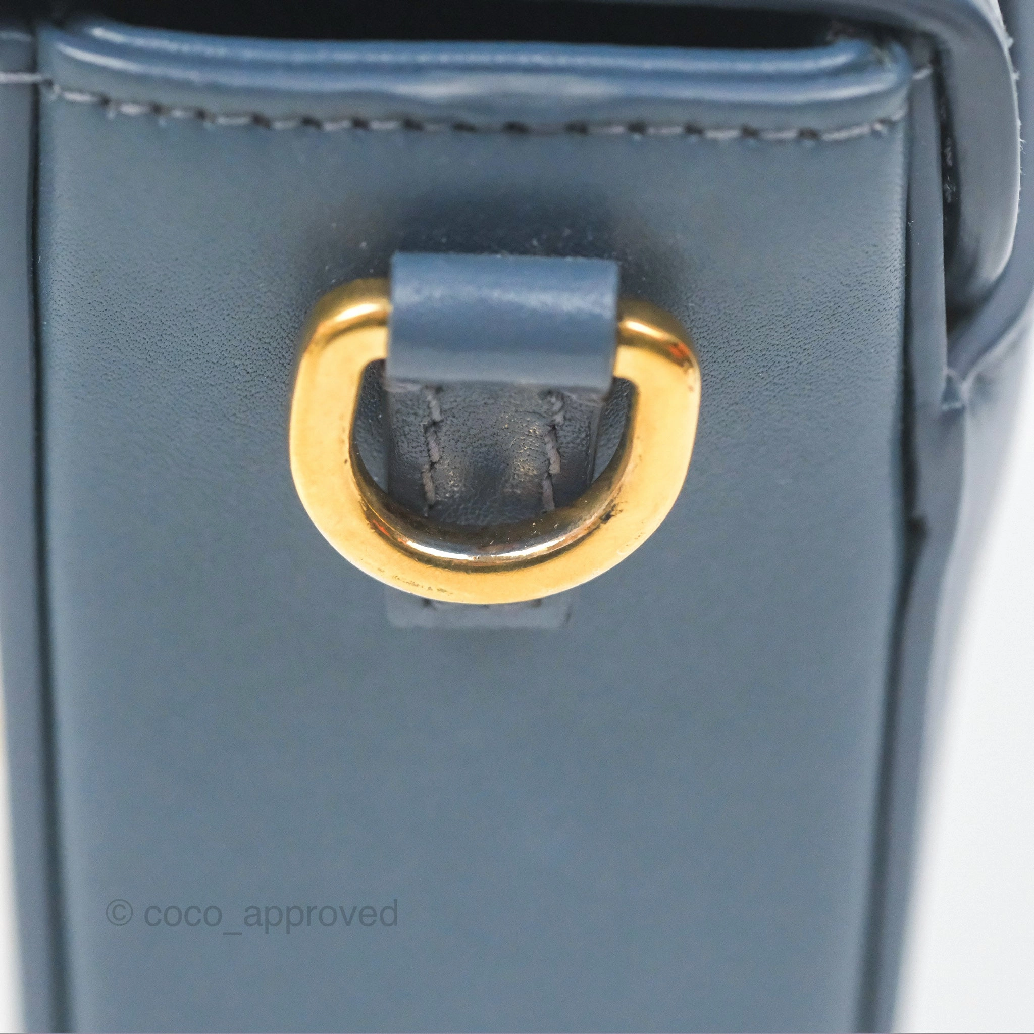 Christian Dior 30 Montaigne Box Bag Blue Calfskin