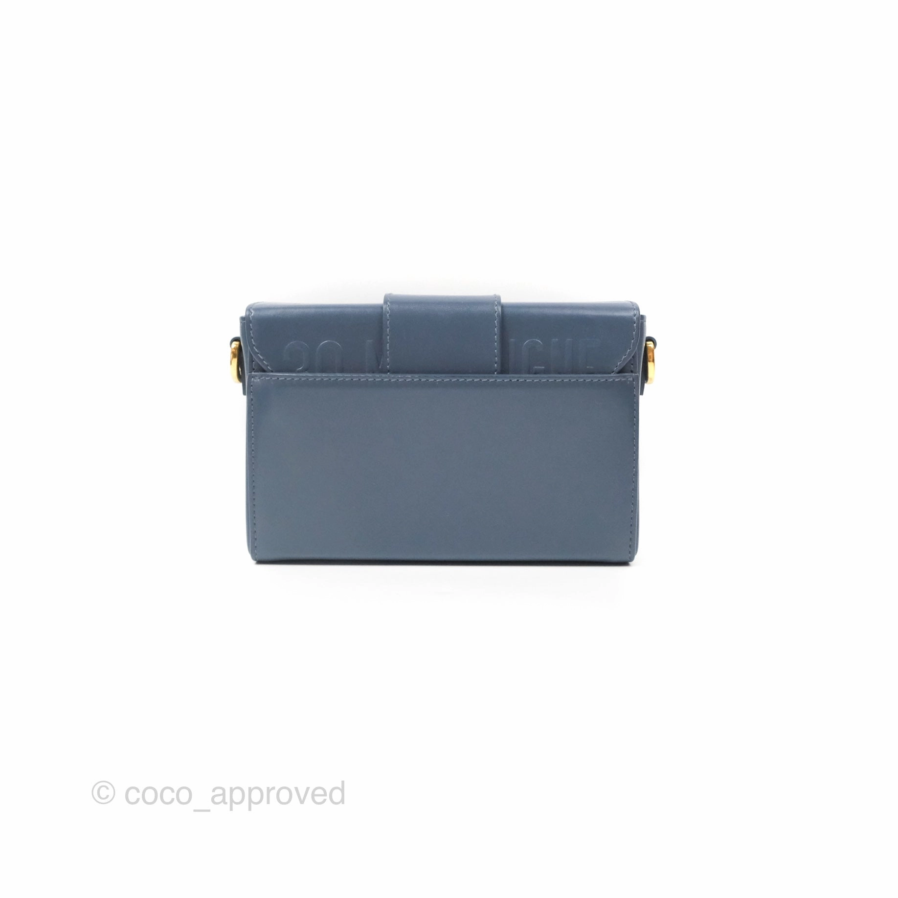 Christian Dior 30 Montaigne Box Bag Blue Calfskin