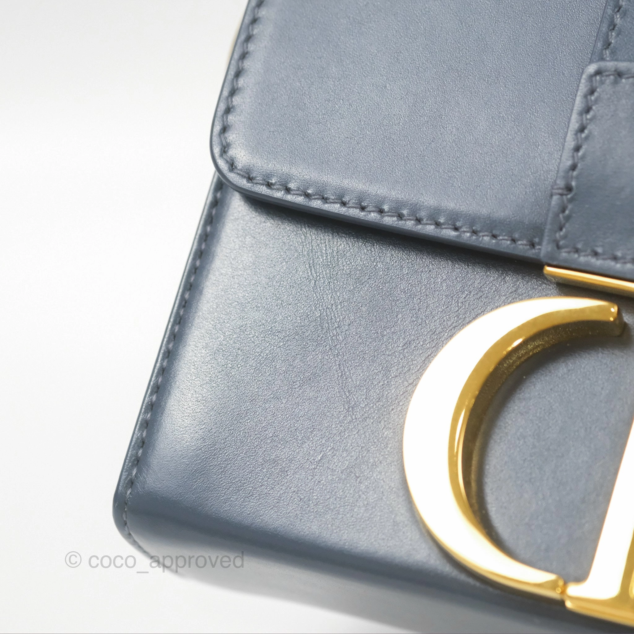 Christian Dior 30 Montaigne Box Bag Blue Calfskin