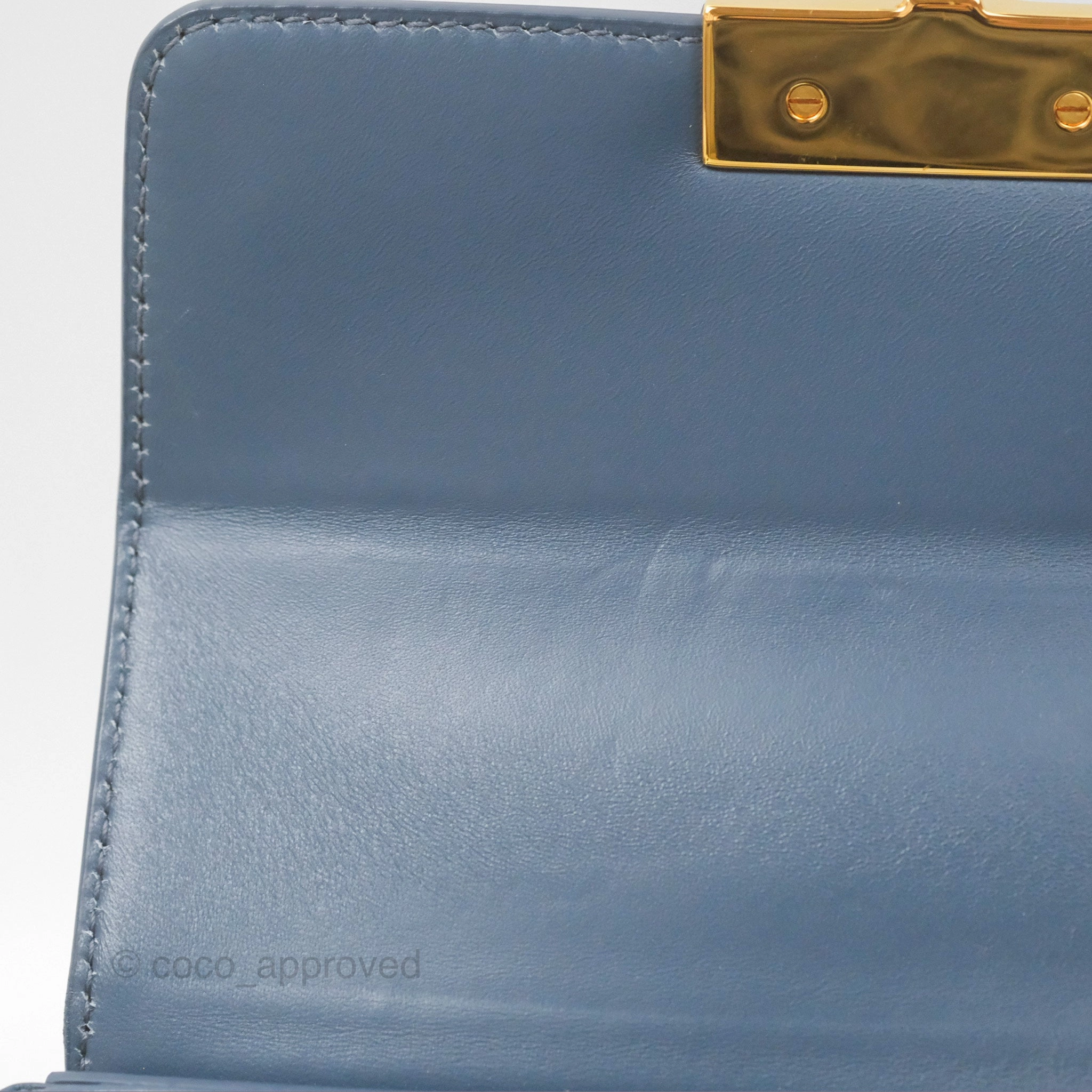 Christian Dior 30 Montaigne Box Bag Blue Calfskin