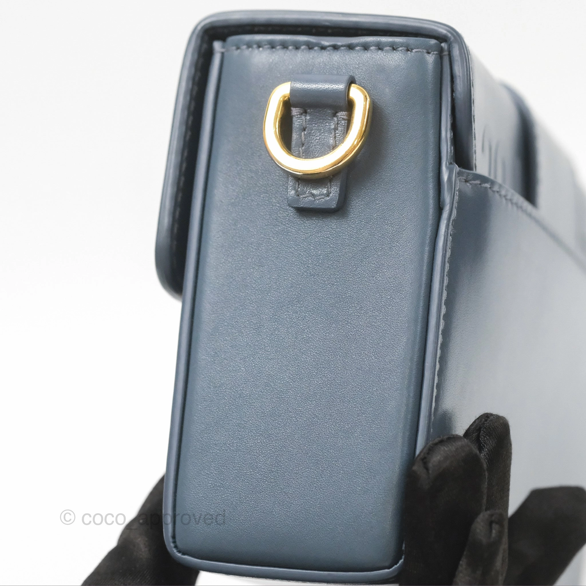 Christian Dior 30 Montaigne Box Bag Blue Calfskin