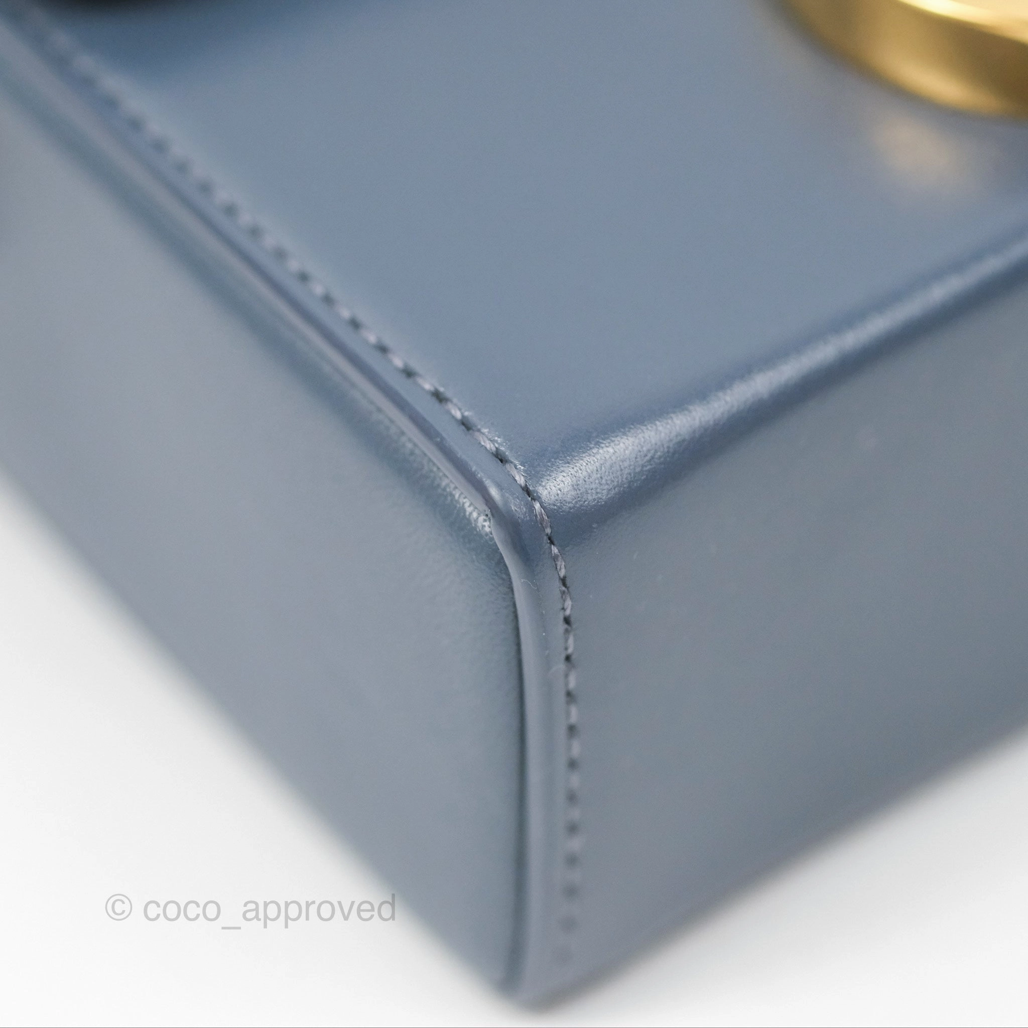 Christian Dior 30 Montaigne Box Bag Blue Calfskin