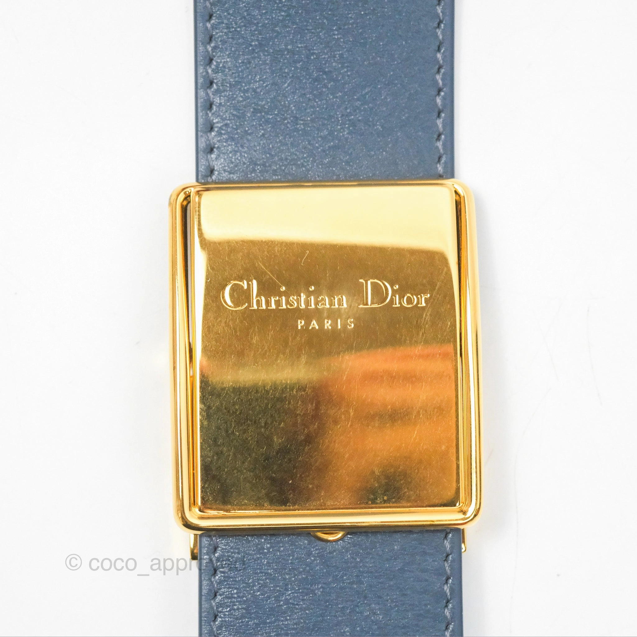Christian Dior 30 Montaigne Box Bag Blue Calfskin