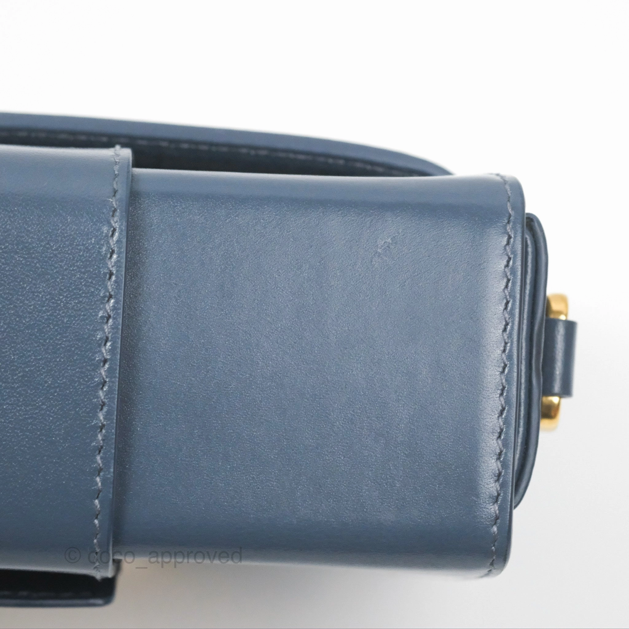 Christian Dior 30 Montaigne Box Bag Blue Calfskin