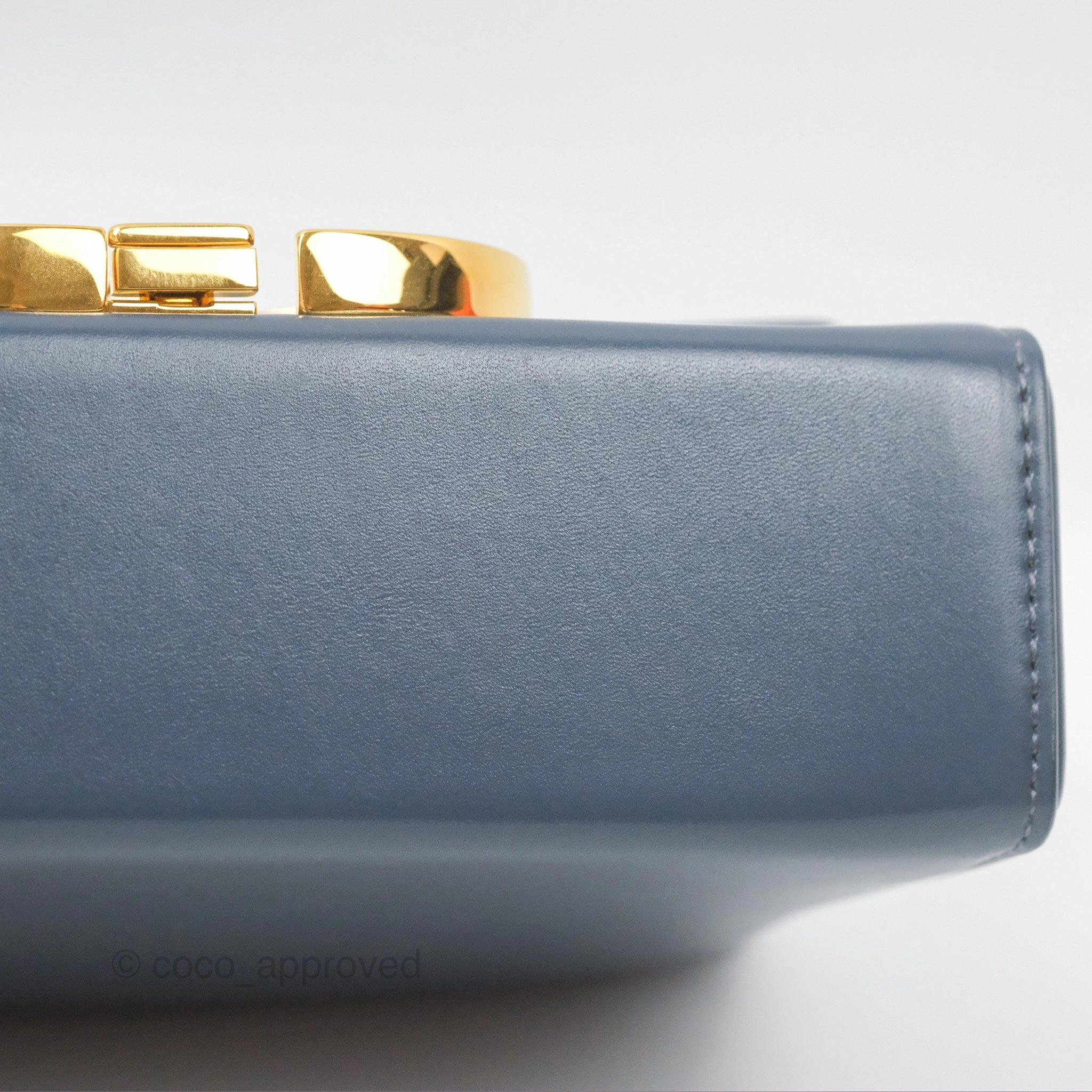 Christian Dior 30 Montaigne Box Bag Blue Calfskin