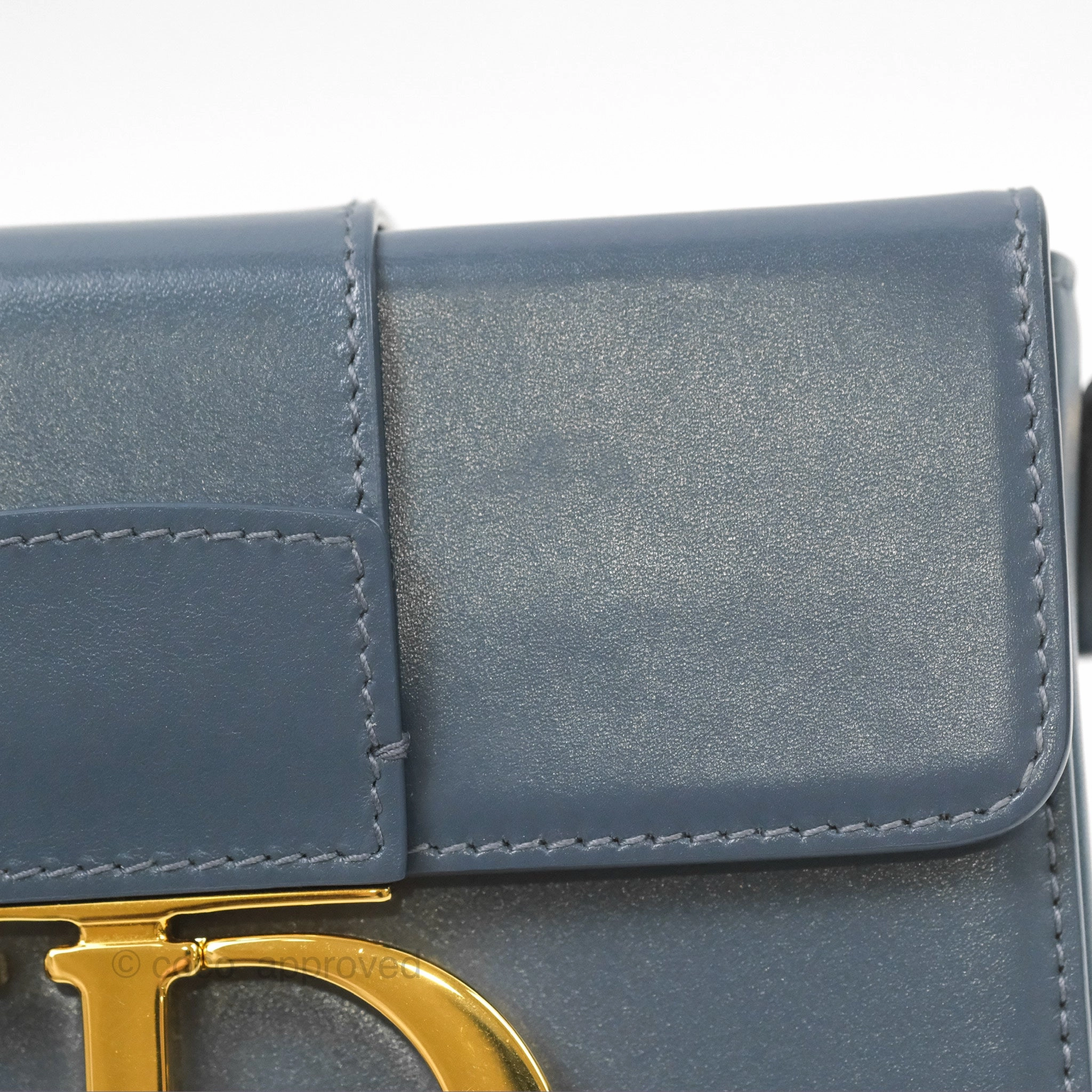 Christian Dior 30 Montaigne Box Bag Blue Calfskin