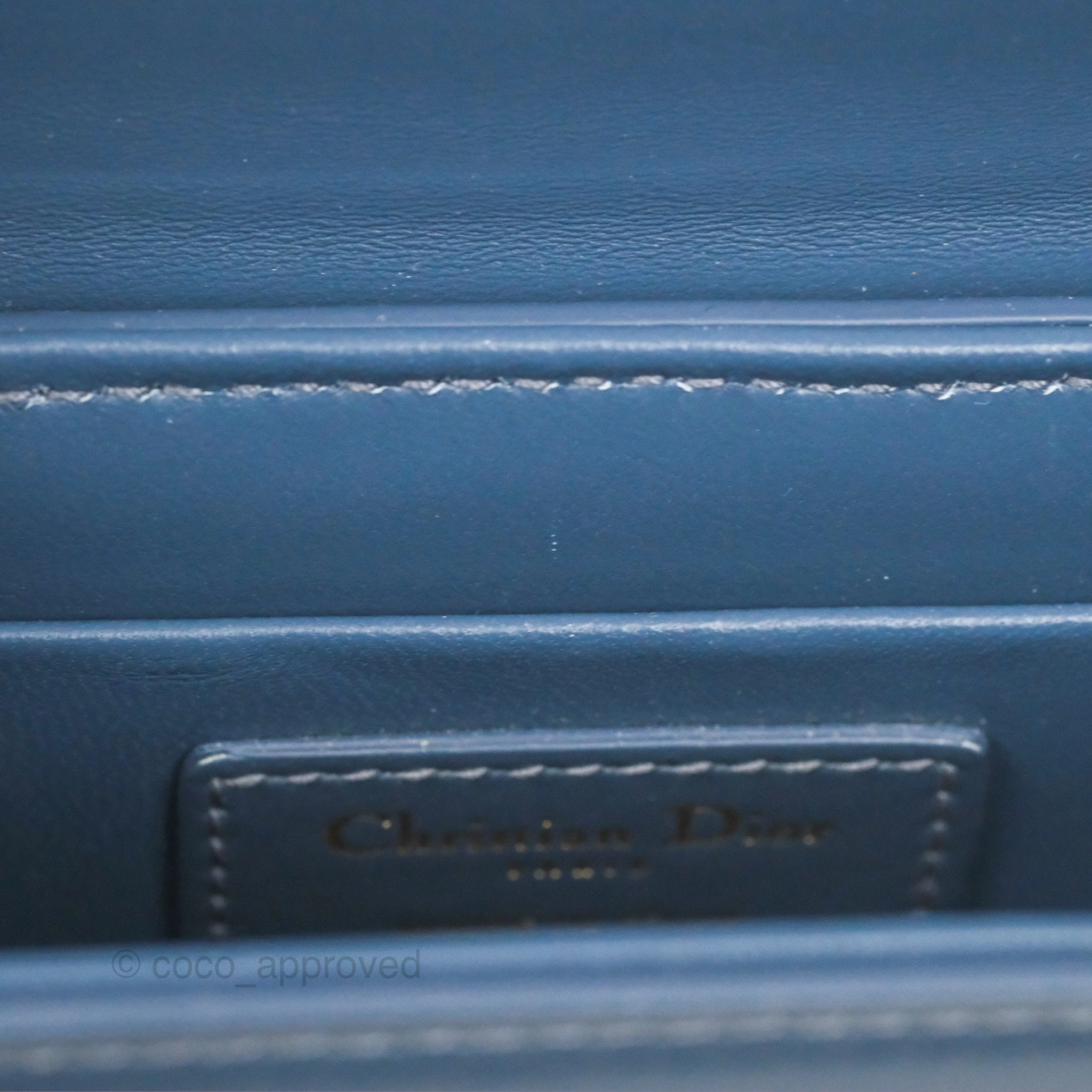 Christian Dior 30 Montaigne Box Bag Blue Calfskin