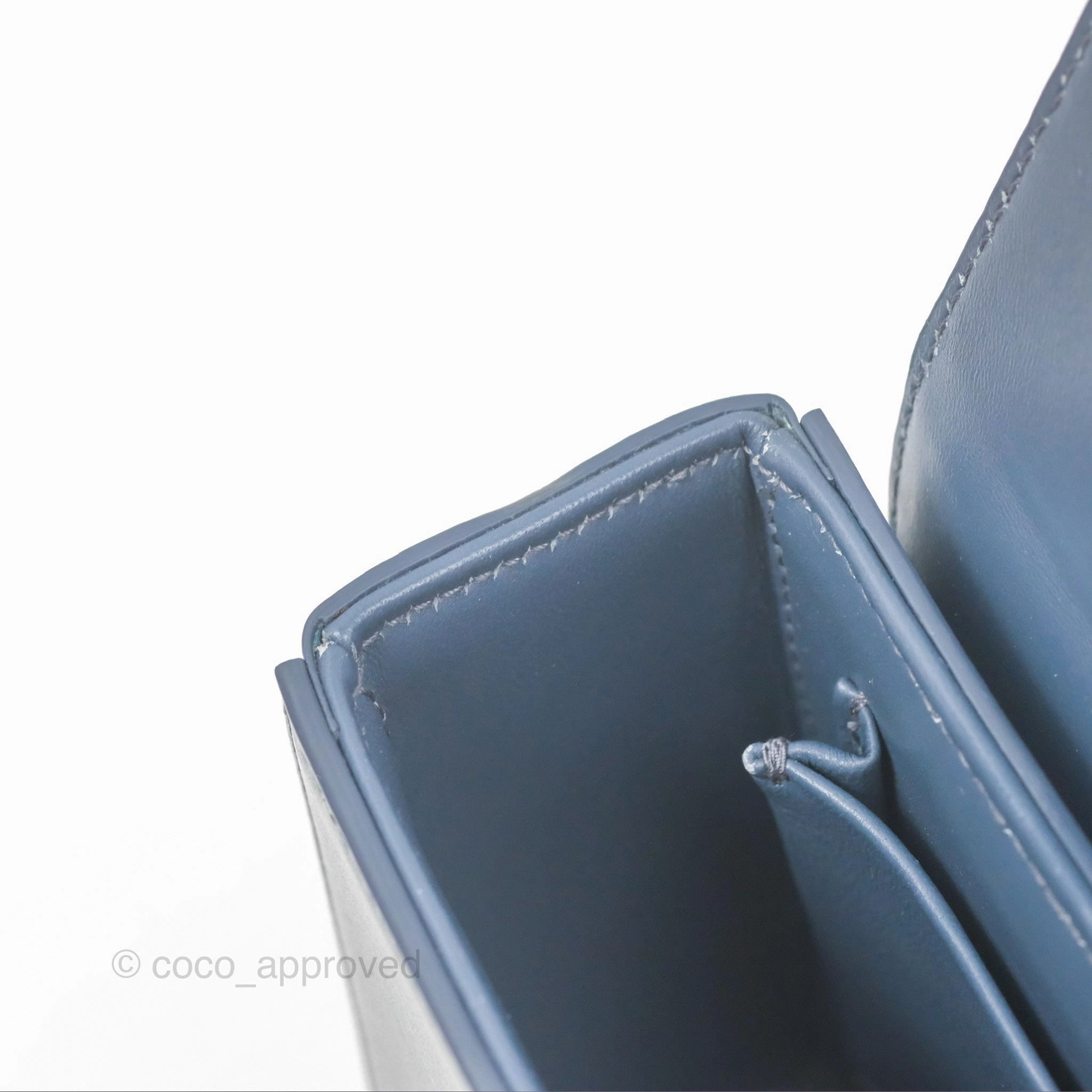 Christian Dior 30 Montaigne Box Bag Blue Calfskin