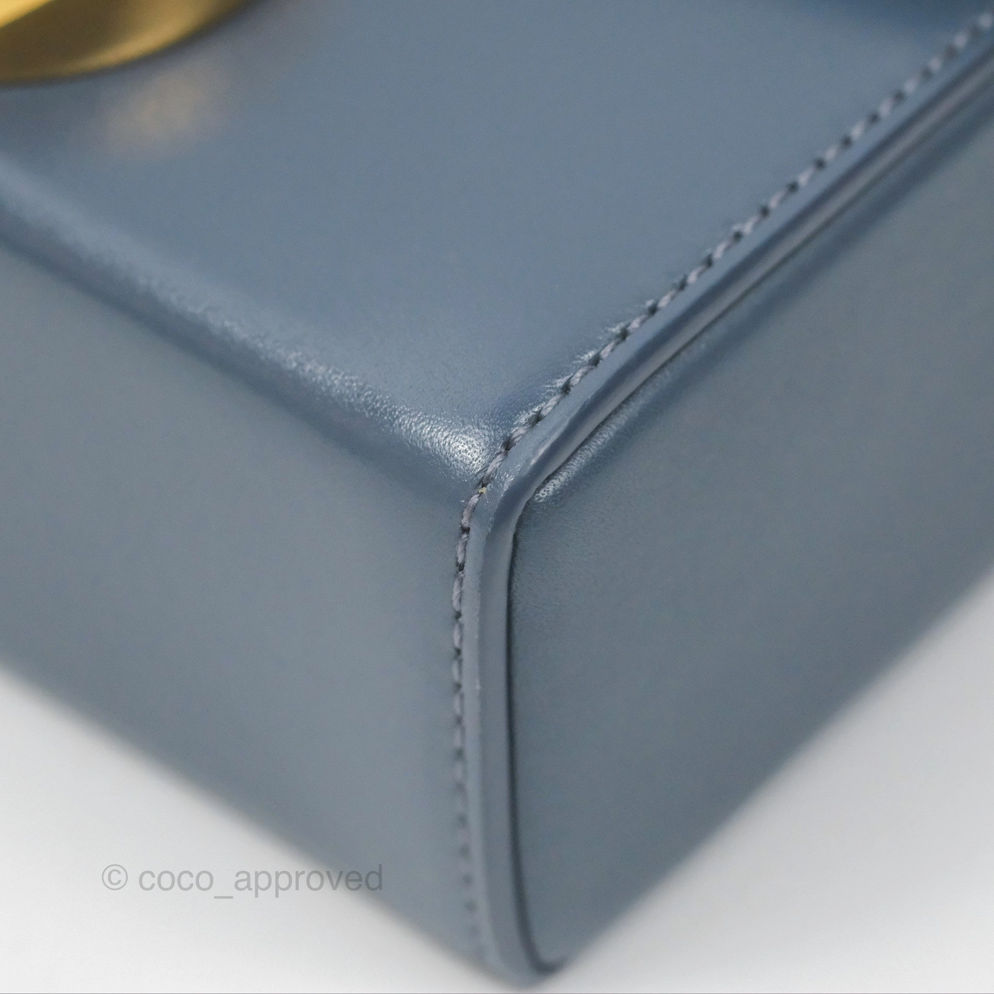 Christian Dior 30 Montaigne Box Bag Blue Calfskin