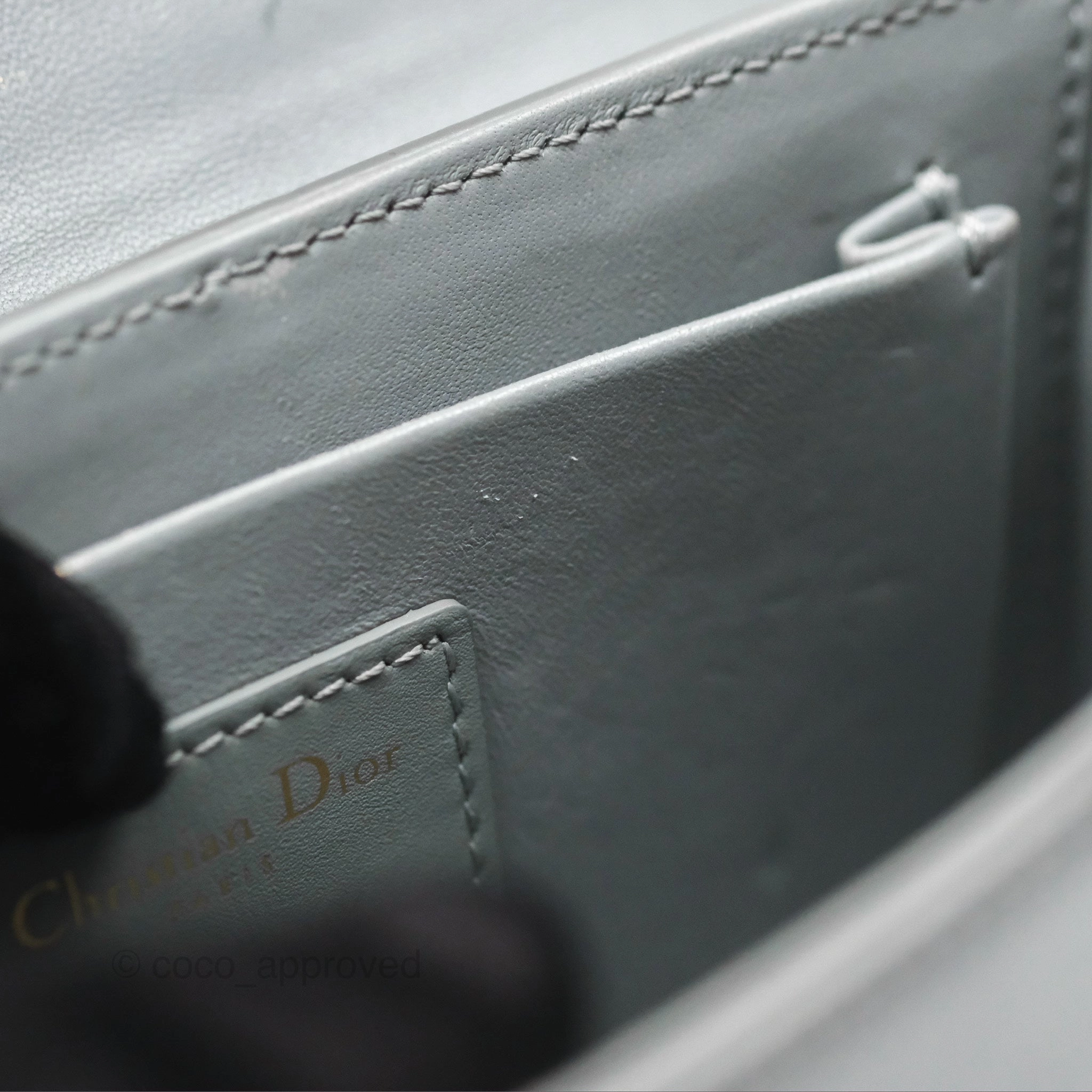 Christian Dior 30 Montaigne Box Bag Grey Calfskin
