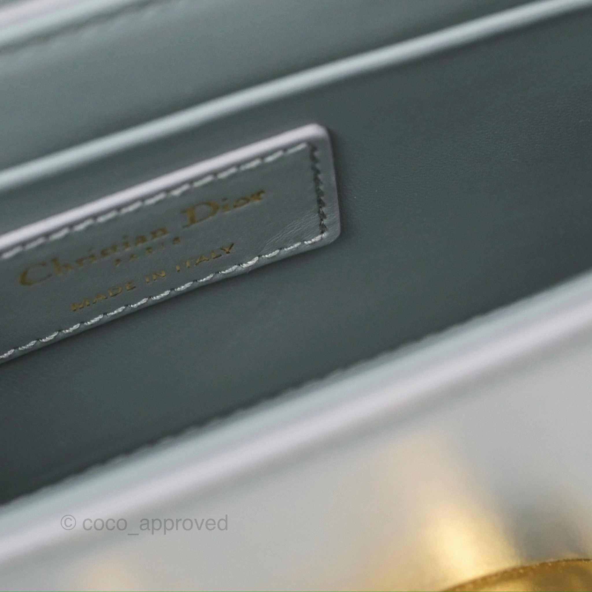 Christian Dior 30 Montaigne Box Bag Grey Calfskin