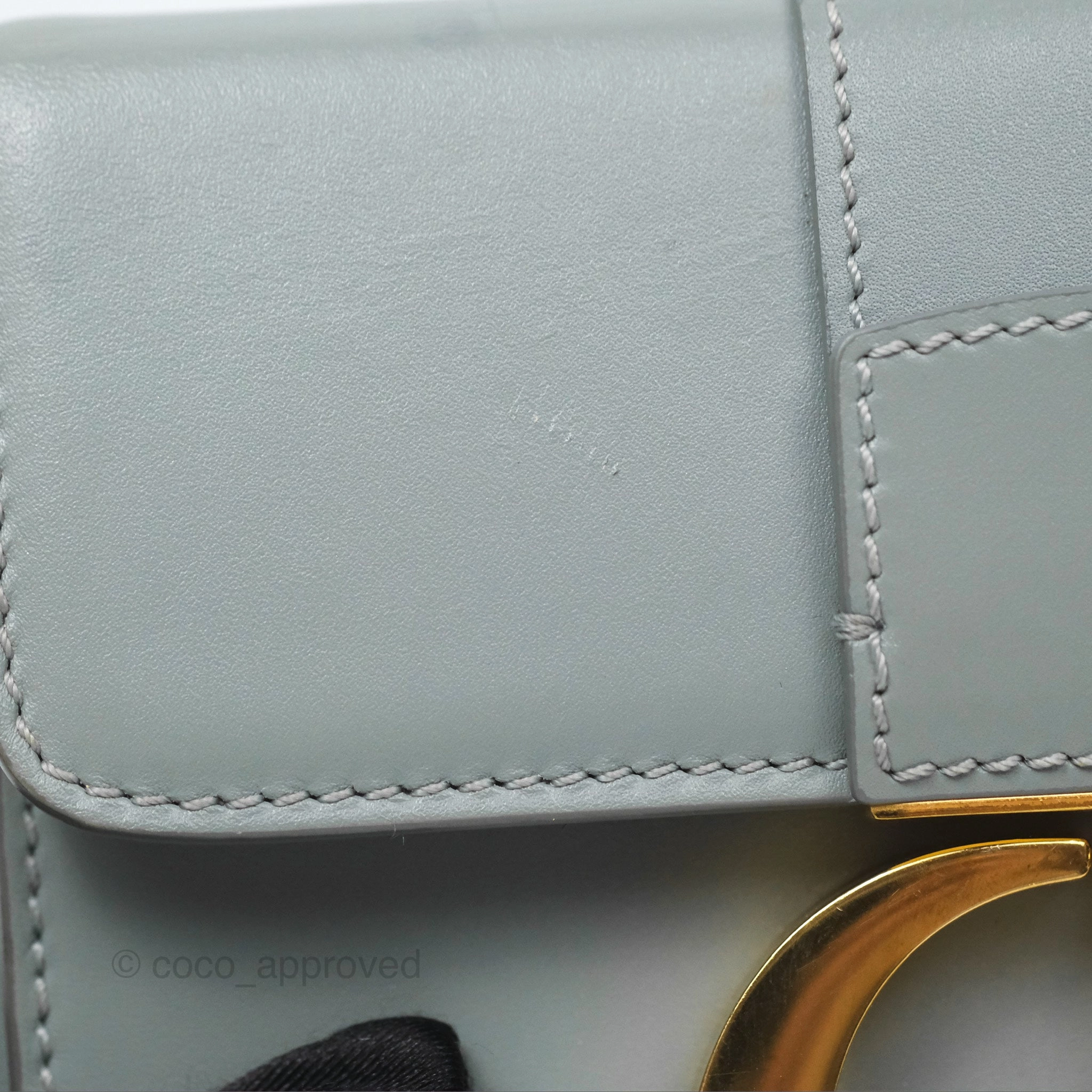 Christian Dior 30 Montaigne Box Bag Grey Calfskin