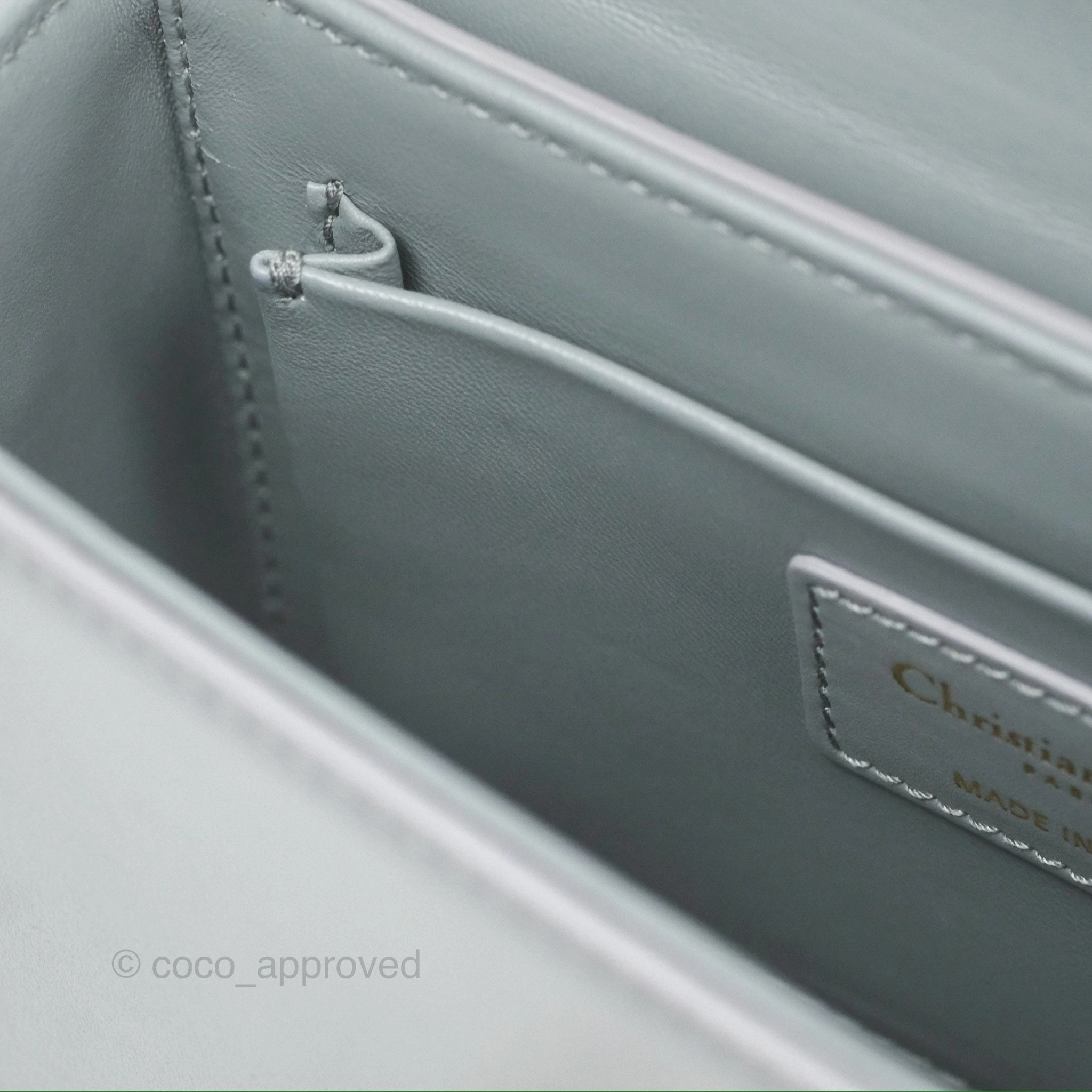 Christian Dior 30 Montaigne Box Bag Grey Calfskin